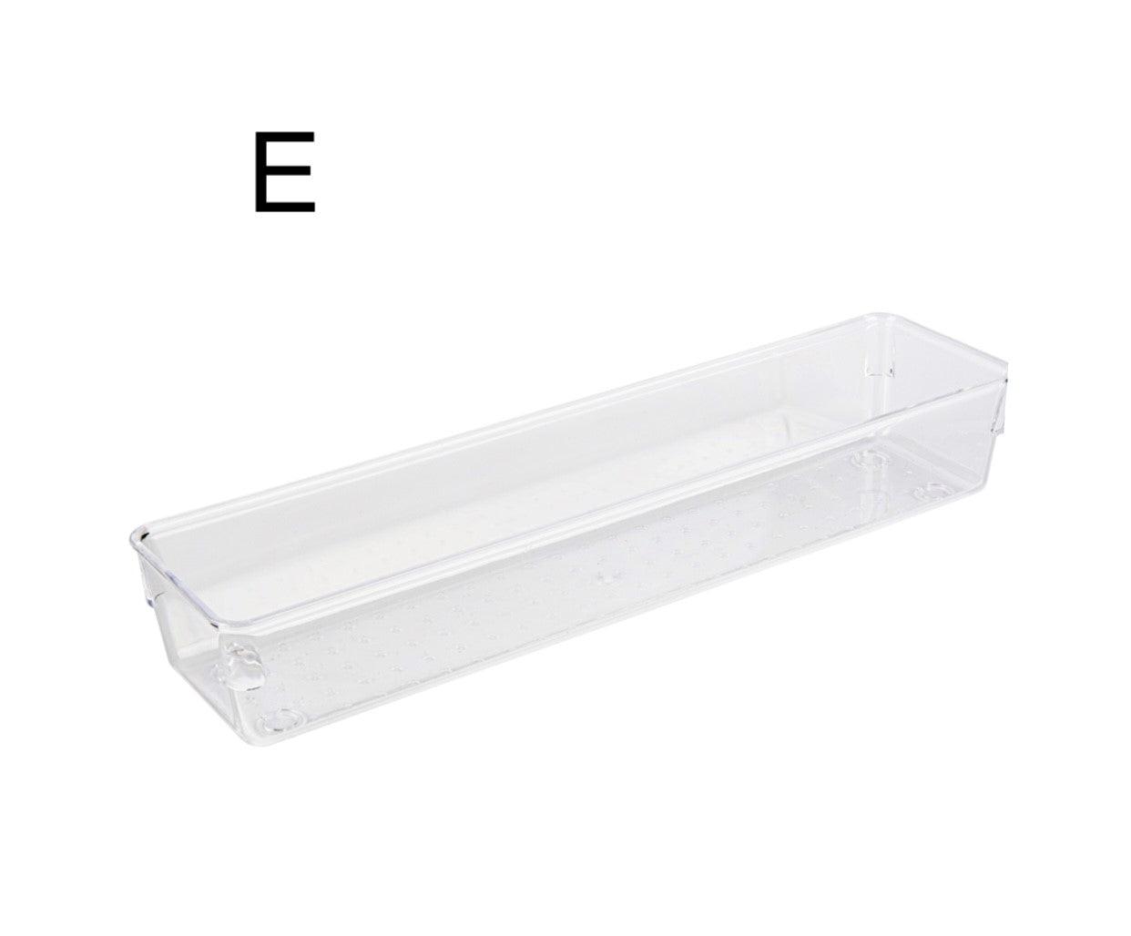 20-Piece Clear Plastic Drawer Organizer Trays Set - Stackable Storage Bins for Home, Office, Kitchen & Bathroom Organization