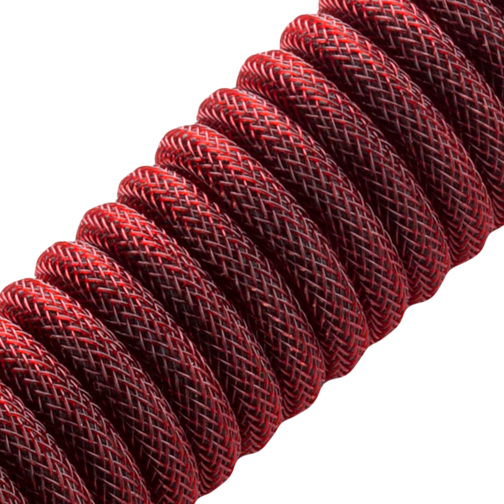 Premium CableMod Pro Coiled Keyboard Cable - Republic Red | USB-A to USB-C 150cm Braided Cord for Mechanical Keyboards | Perfect for Gaming, Office & Custom Keyboard Setups