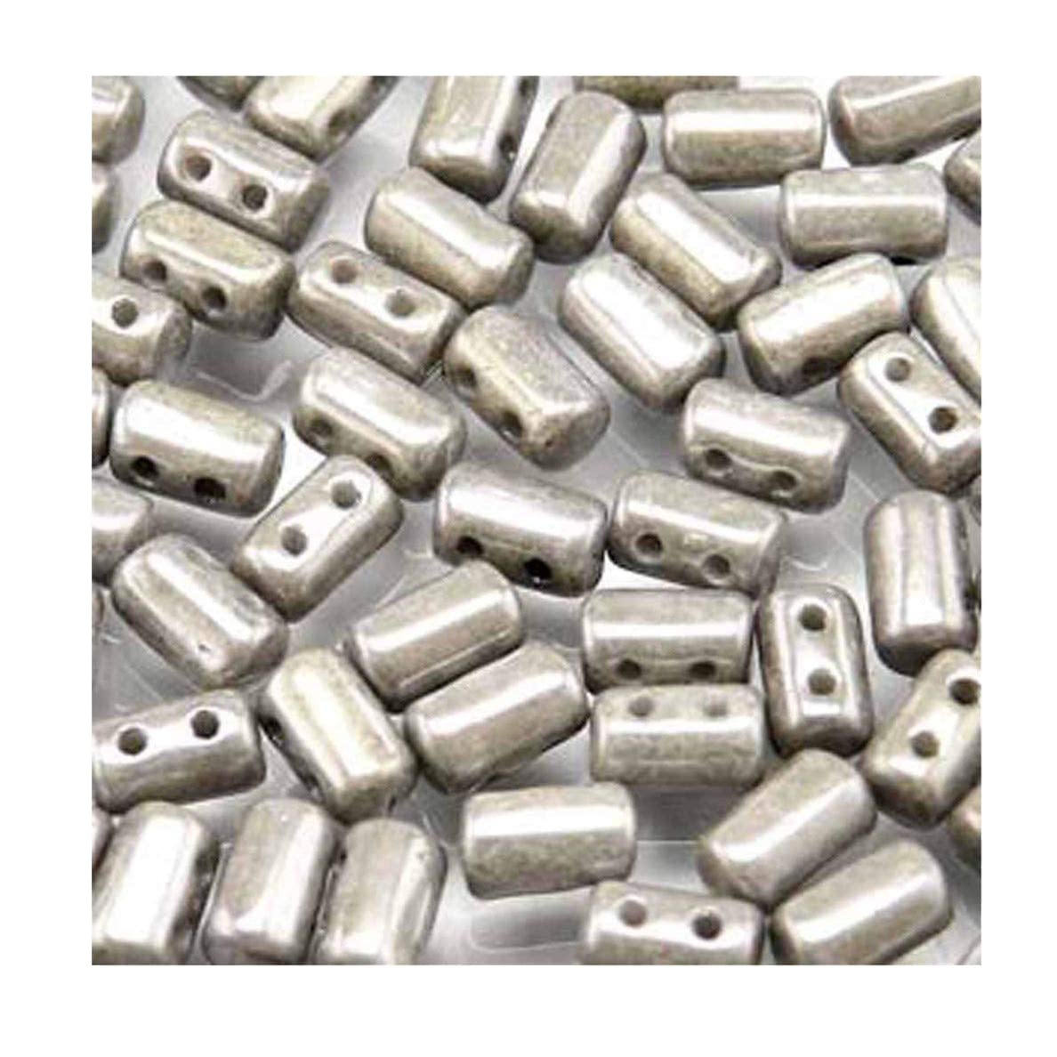 Chalk Jet Lustre 3x5mm Rulla Glass Beads with 2 Holes - Perfect for Jewelry Making, DIY Crafts, and Beading Projects
