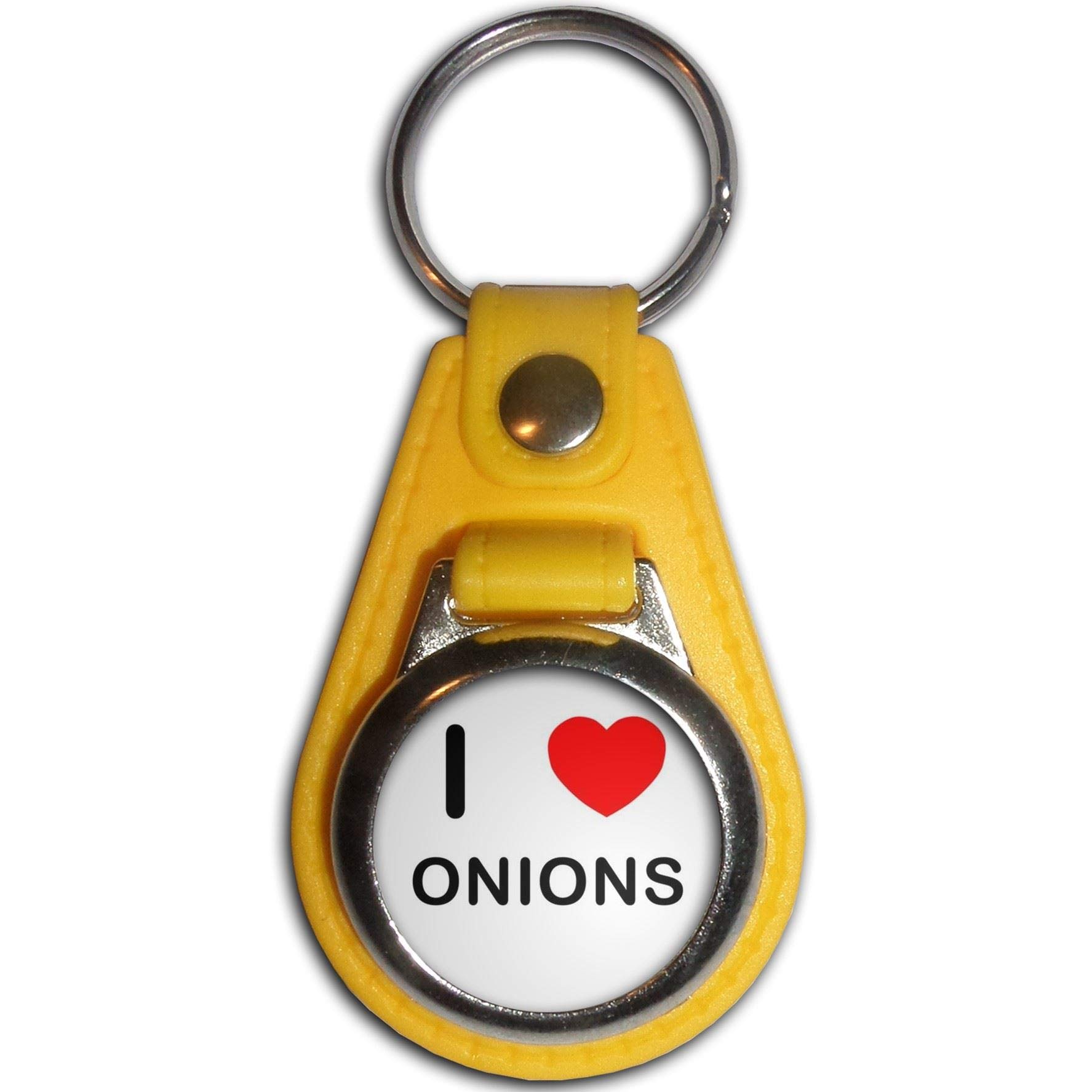 I Love Onions Plastic Keychain - Custom Color Medallion Keyring for Keys, Bags & Gifts - Fun Novelty Accessory for Onion Lovers, Kitchen Decor & Unique Gifts