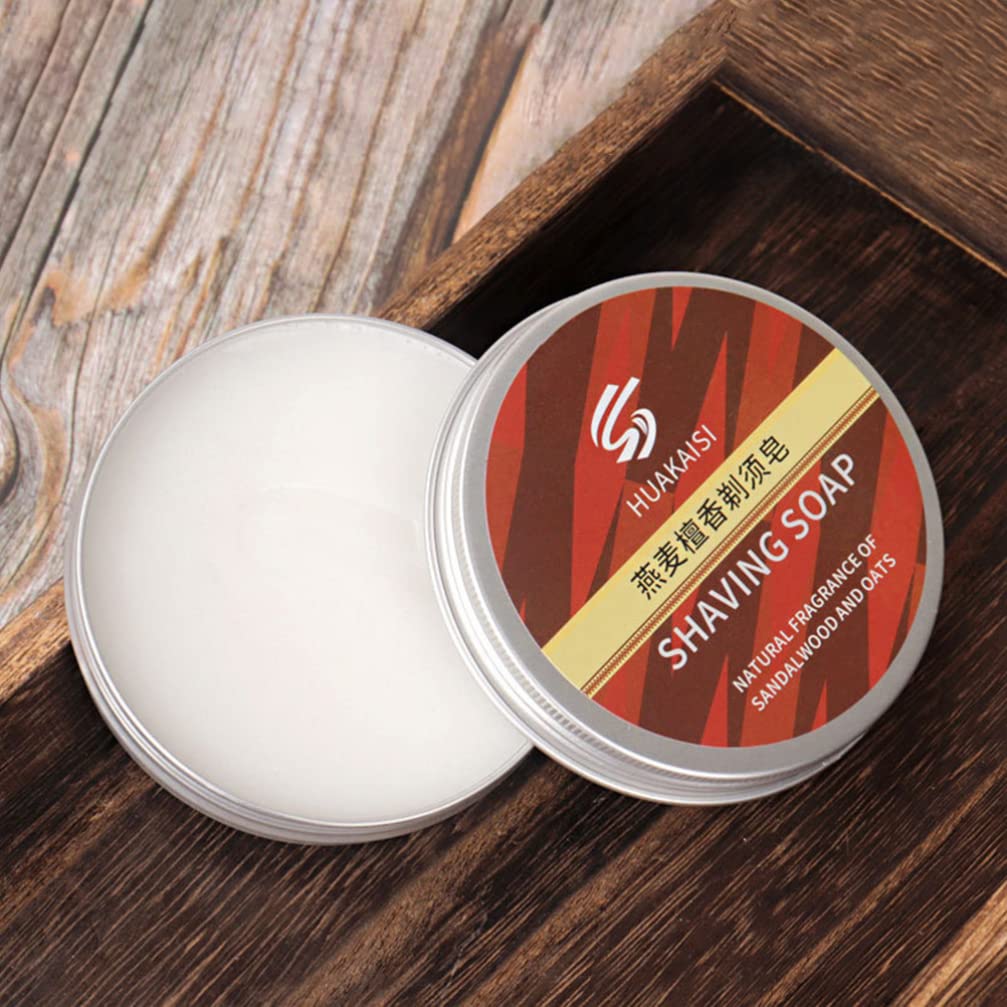 FRCOLOR Natural Shaving Soap Bar for Men - Coconut Oil Beard & Mustache Care Kit with Foaming Facial Butter - Perfect for Daily Grooming, Travel & Gift Sets
