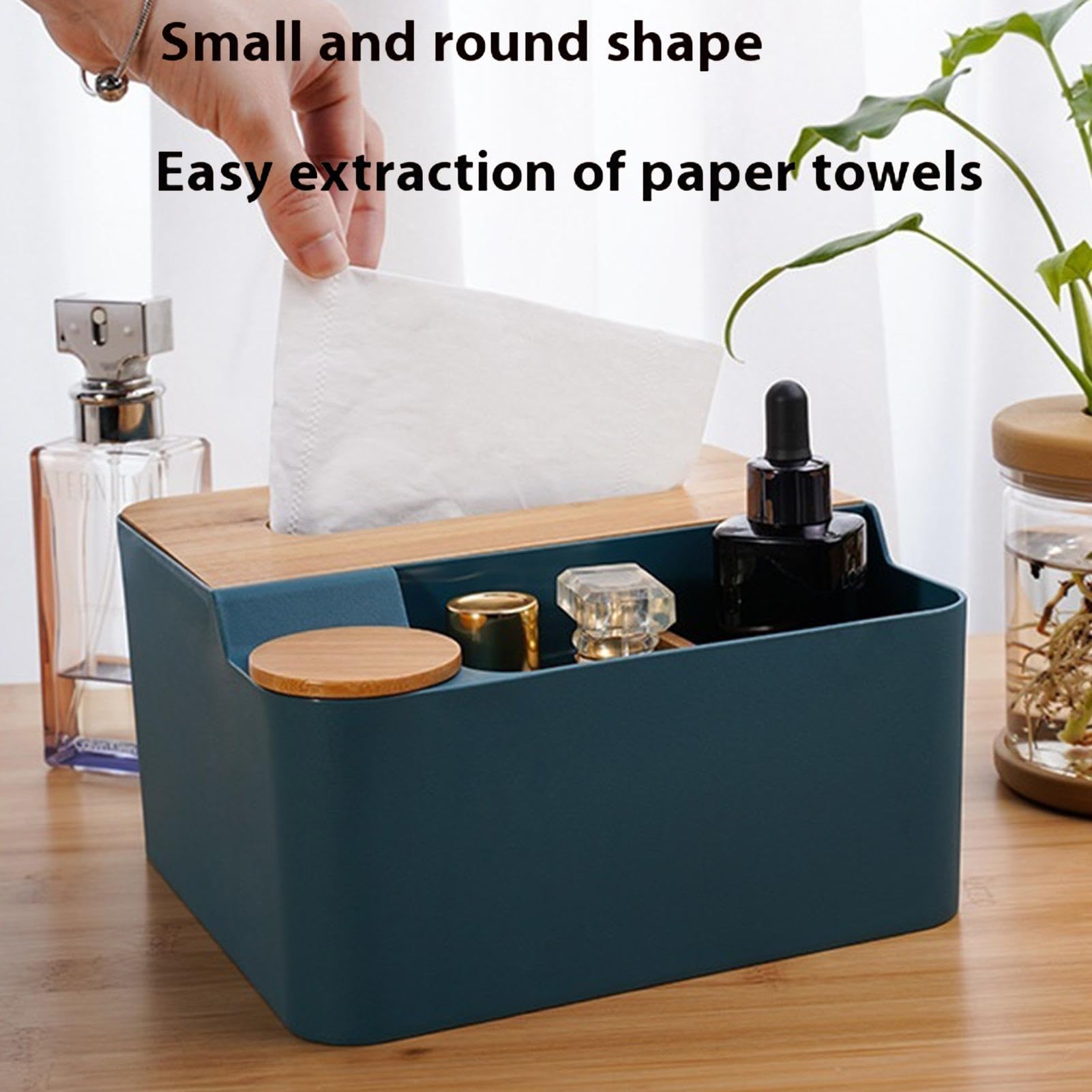 Waterproof Multifunctional Tissue Box Holder & Storage Cube - Cotton Swab & Napkin Dispenser for Bathroom, Bedroom, Kitchen | Organize Facial Tissues, Beauty Tools & Essentials in Style