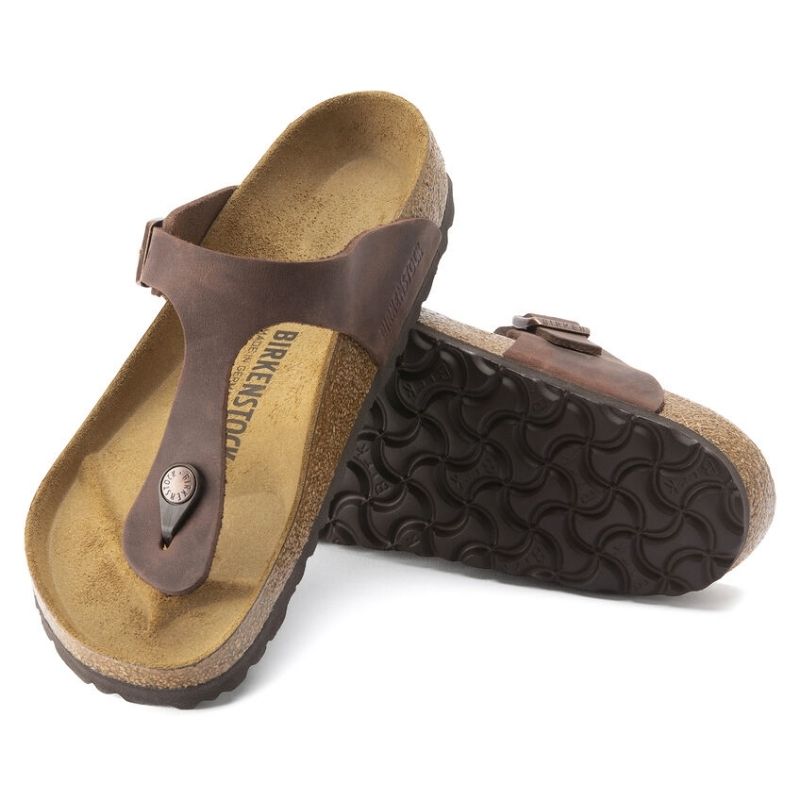 Women's Gizeh Oiled Leather Habana Sandals - Comfortable Flip Flops for Beach, Pool & Summer Outfits