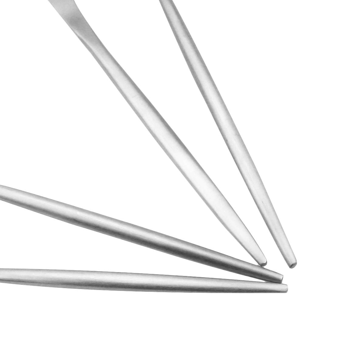 Premium 40-Piece Matte Silver Flatware Set for 8 - 304 Stainless Steel Cutlery Set with Stain Finish | Dinner, Dessert & Salad Utensils | Dishwasher Safe Kitchen Silverware | Perfect for Formal Dining, Dinner Parties & Everyday Use