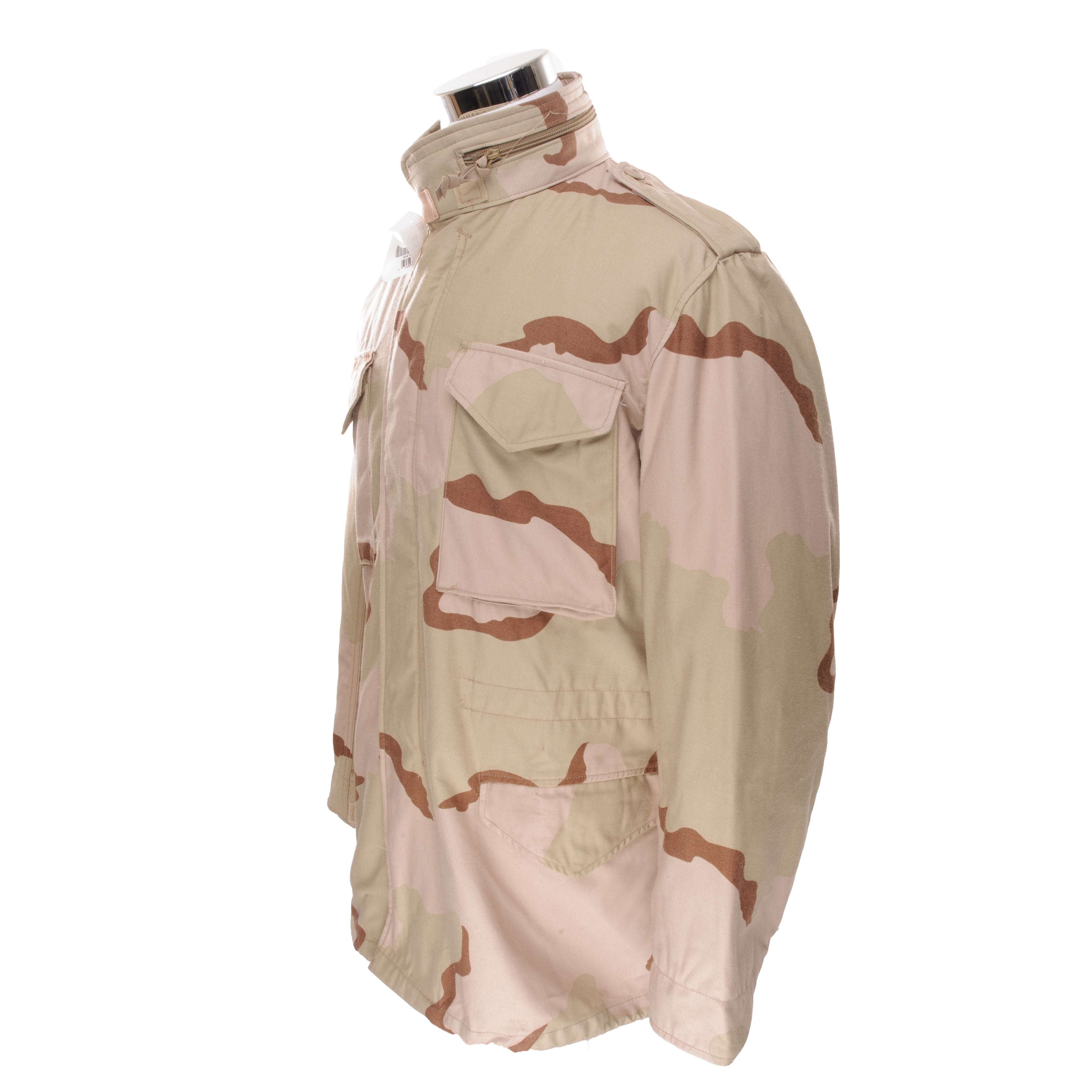 Vintage US Army M65 Field Jacket - Desert Camo Patch - 1999 Medium Size Regular - Military Outdoor Hiking Camping Gear