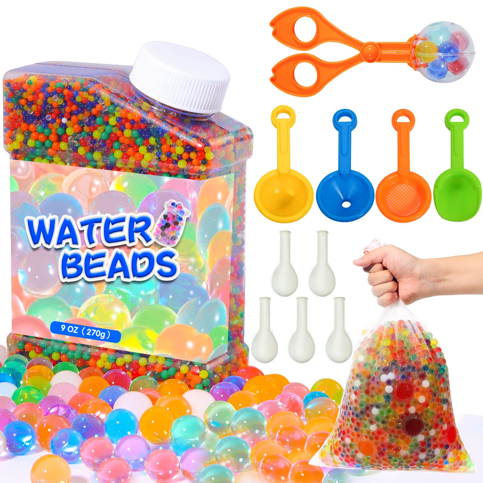 50,000-Piece Water Beads Set for Sensory Play - Large Conical Floor Vase - Home Decor, Wedding Centerpiece, Kids Sensory Activity, DIY Floral Arrangements