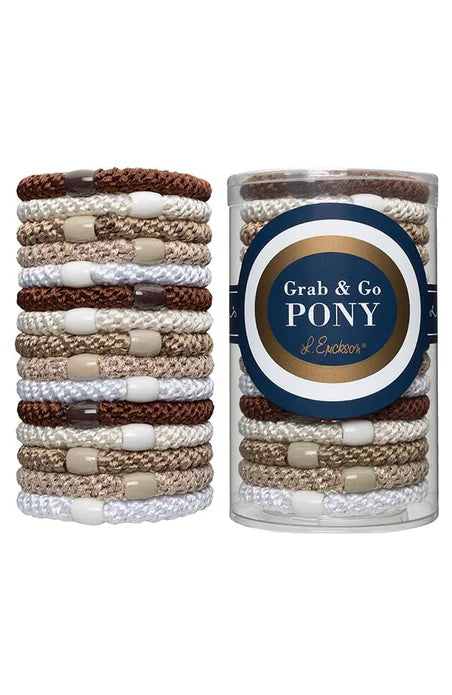Metallic Light Gold Hair Ties for Women - Secure & Stylish Ponytail Holders for Gym, Work, Travel & Everyday Use