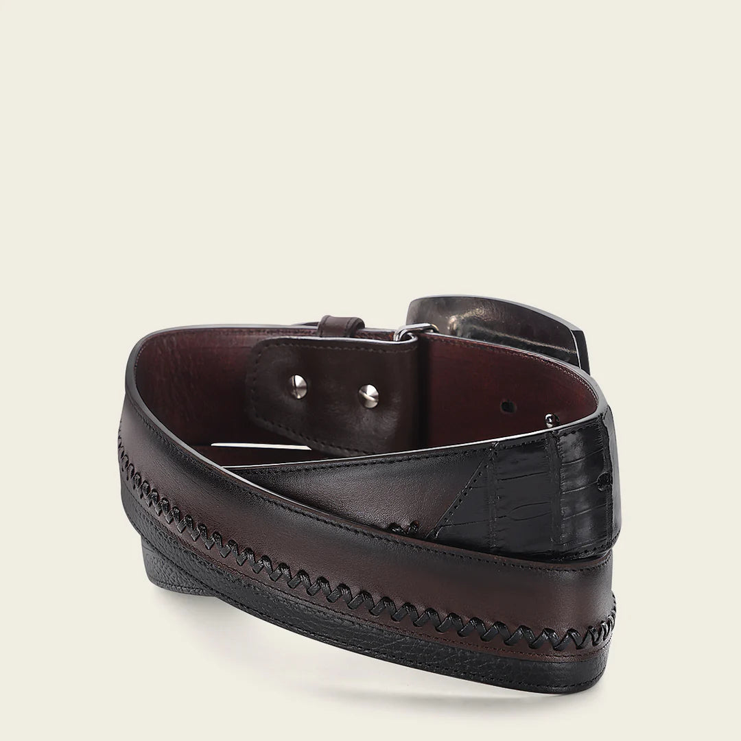 CV502FC Cuadra Black Casual Fashion Fuscus Leather Belt for Men - Stylish & Durable Accessory for Office, Jeans & Formal Wear