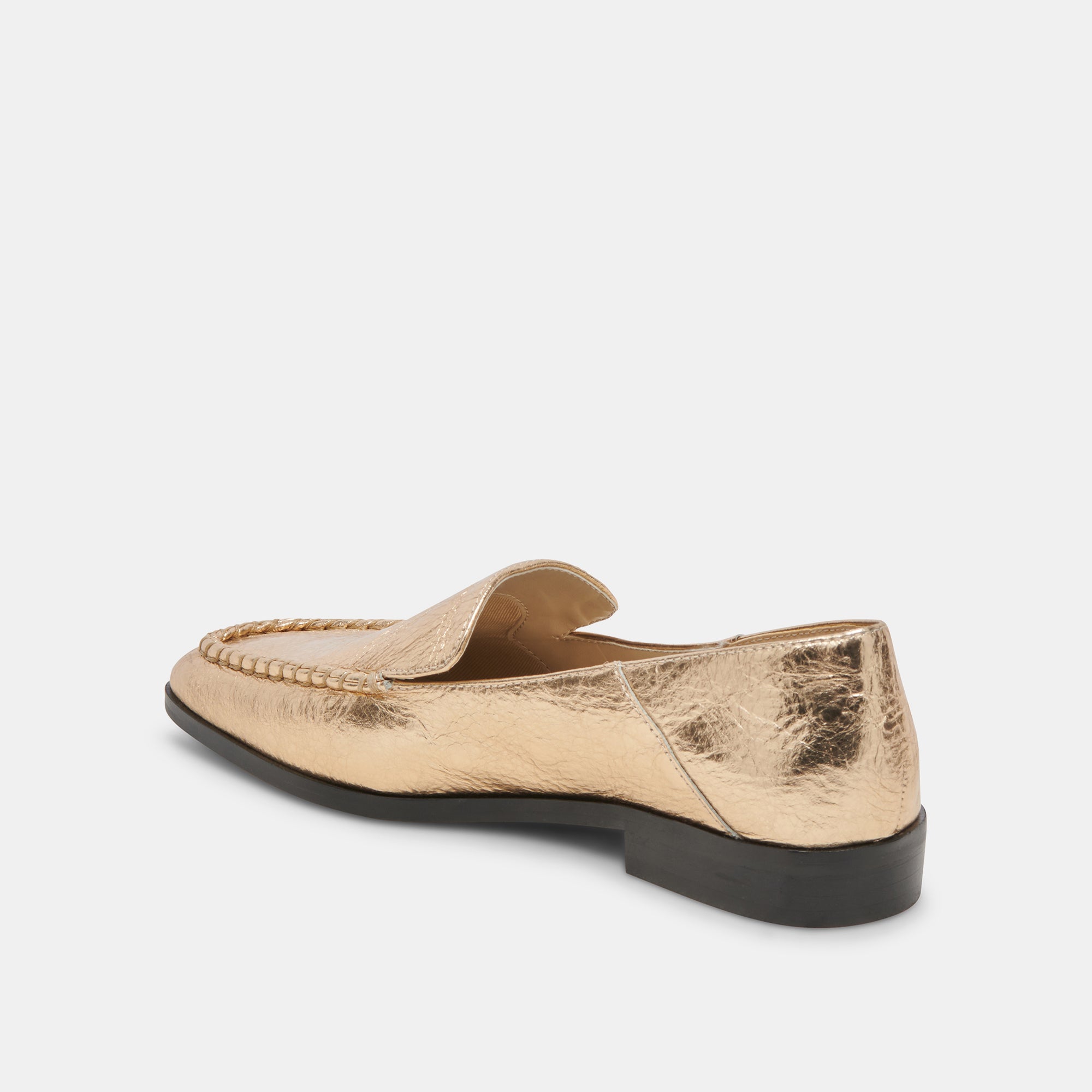 BENY FLATS GOLD DISTRESSED LEATHER Women's Comfortable Slip-On Shoes - Perfect for Casual Wear, Office & Travel