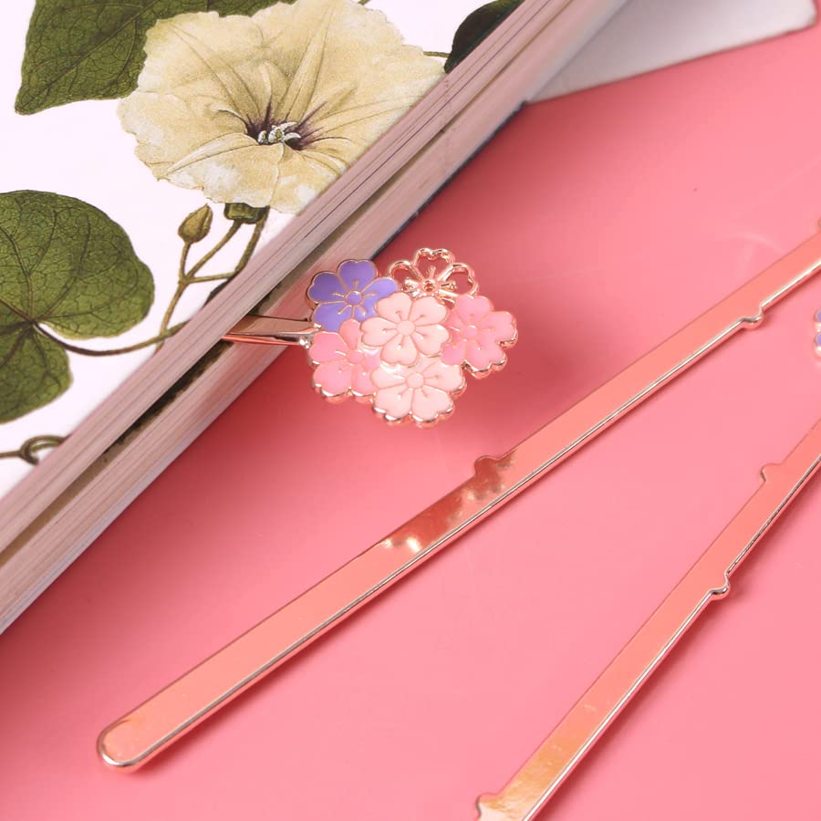 Elegant Sakura Flower Metal Bookmarks Set of 2 - Japanese Cherry Blossom Bookmark for Readers, Gifts & Book Lovers - Perfect for Journals, Novels, Bible & Planner Accessories