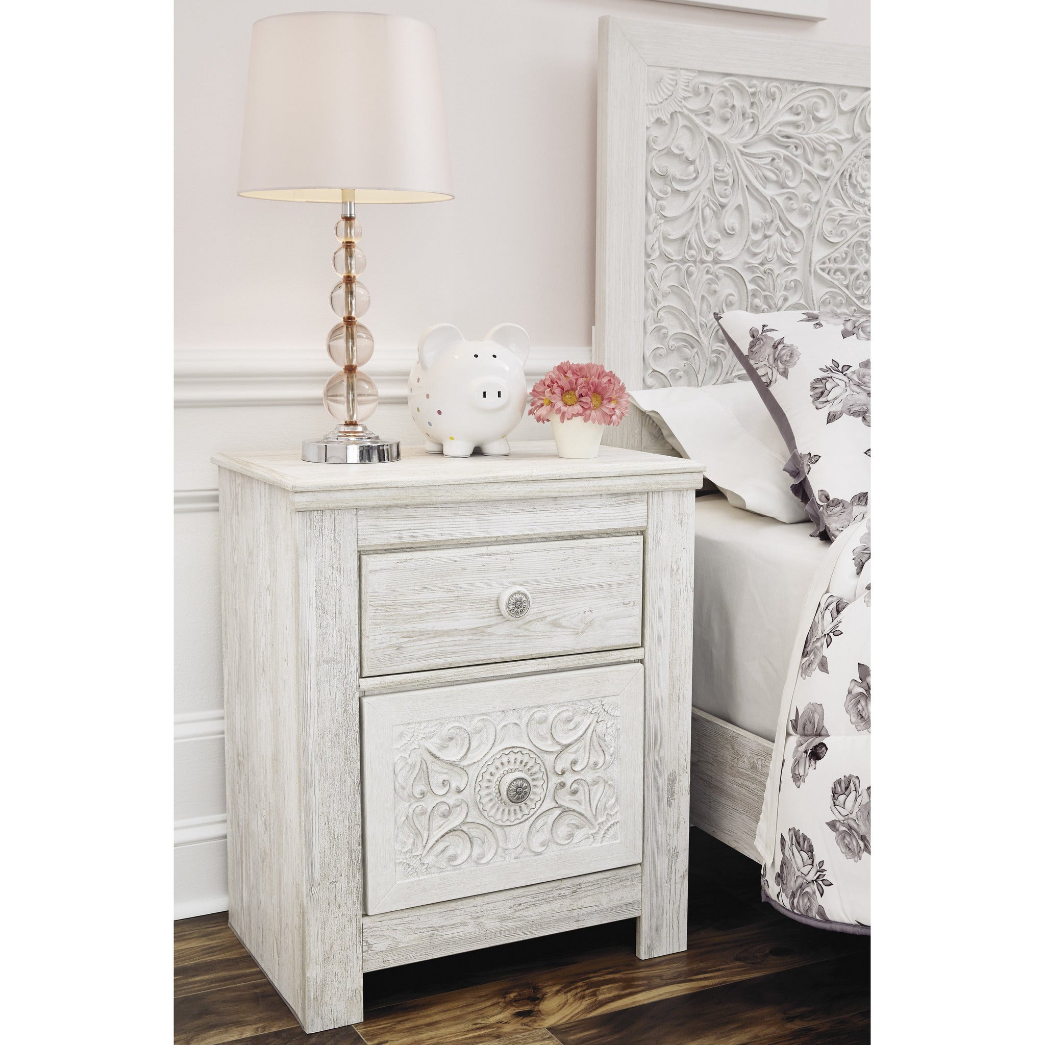 Paxberry Nightstand - Modern Bedside Table with Storage Drawer, Wooden End Table for Bedroom, Living Room, and Office - Perfect for Holding Lamps, Books, and Alarm Clocks