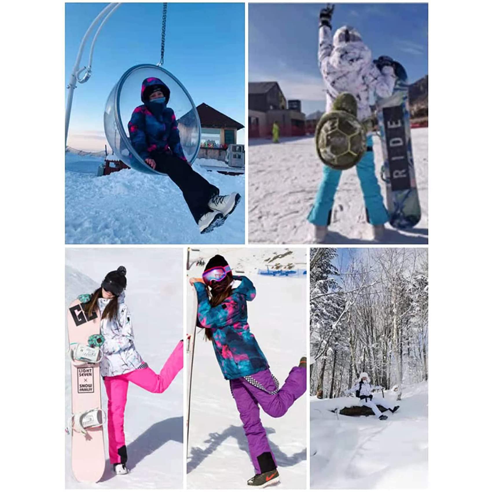 IMPHUT Women's Waterproof Ski Pants - Winter Snowboard Bib Overalls for Skiing, Snowboarding & Hiking - Thermal Insulated Snow Pants for Cold Weather Outdoor Activities
