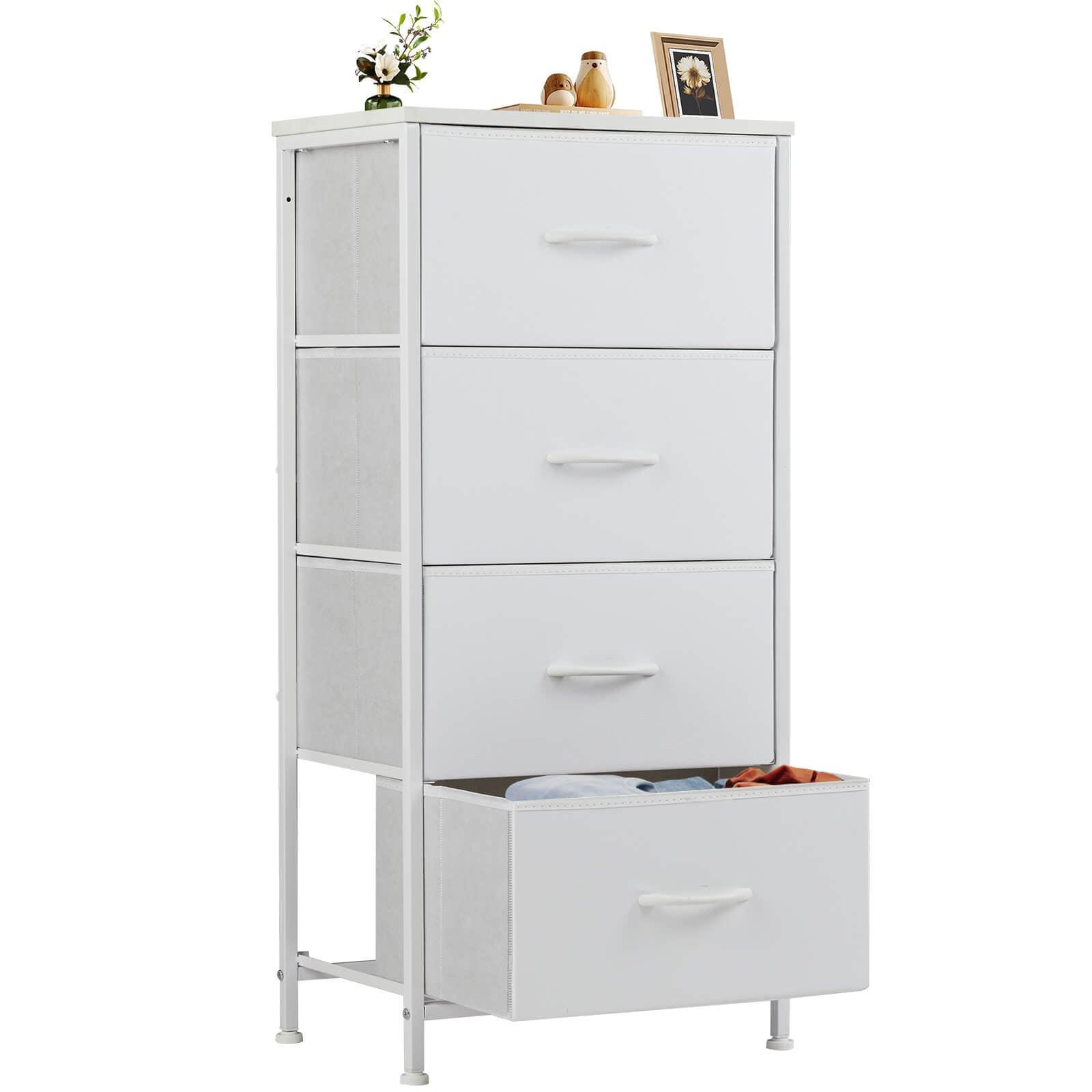 Modern 5-Drawer Dresser with Metal Frame & Wood Top - Sturdy Storage for Bedroom, Living Room, or Office Organization