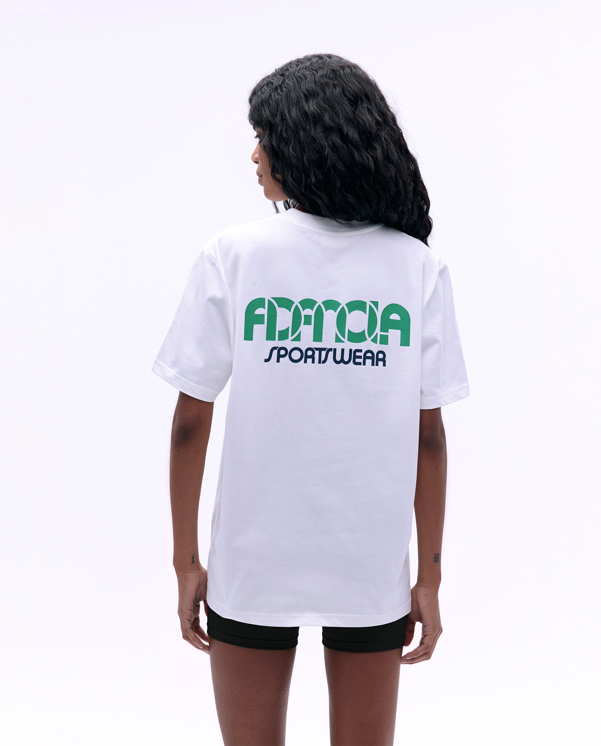 Oversized Short Sleeve Sportswear T-Shirt for Women - White & Jade Green - Comfortable Athletic Top for Gym, Running & Casual Wear