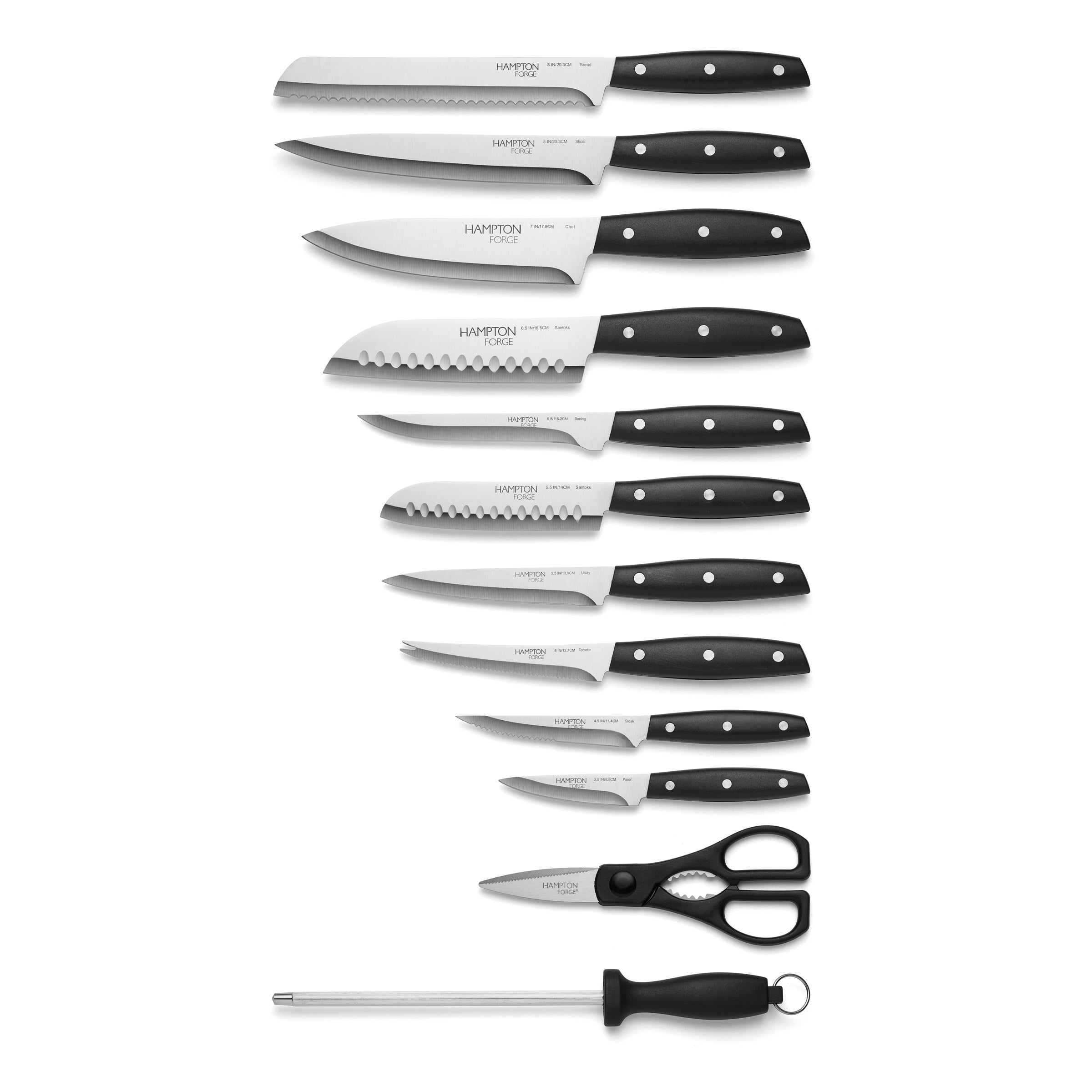 Premium Atlantis 20-Piece Stainless Steel Cutlery Block Set - Knife Set with Wooden Storage Block for Kitchen, Dining & Entertaining - Perfect for Home Chefs & Dinner Parties