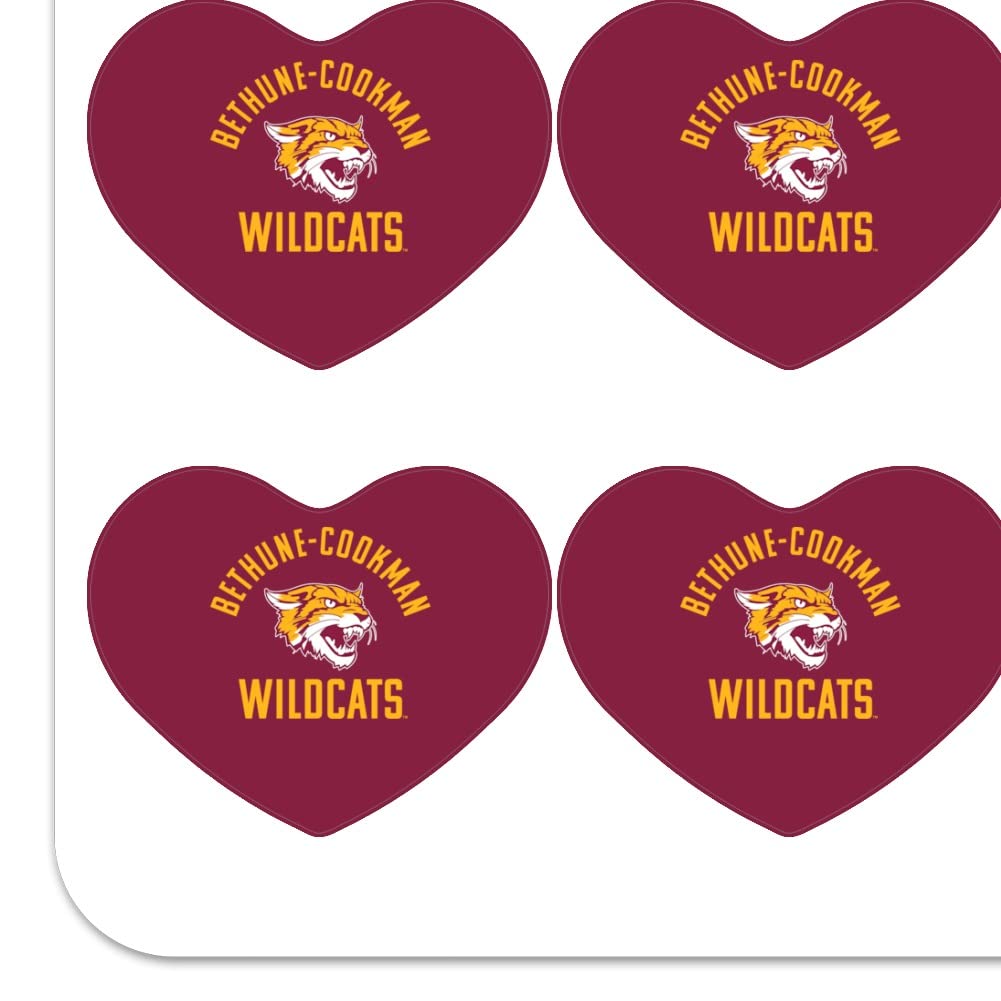 Bethune-Cookman Wildcats Logo Heart Shaped Planner Stickers - Decorative Scrapbook Supplies for DIY Crafts, School Projects & College Memorabilia Organization