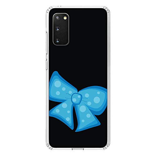 Light Blue Black Bow Ribbon On Clear Case