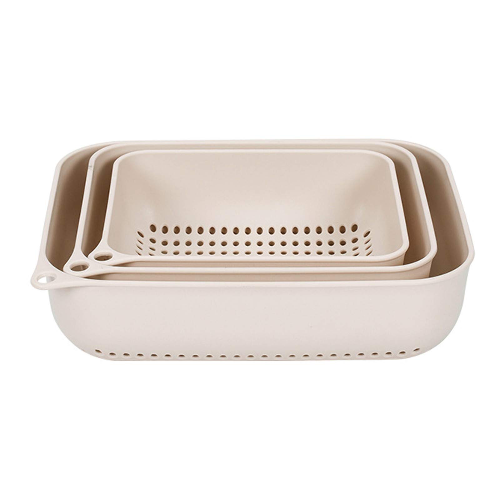 Stainless Steel Dish Pans & Plastic Sink Basket Set - 3-Piece Kitchen Washing Basin for Vegetables, Dishes & Barware | Perfect for Kitchen Organization, Dish Drying & Food Prep