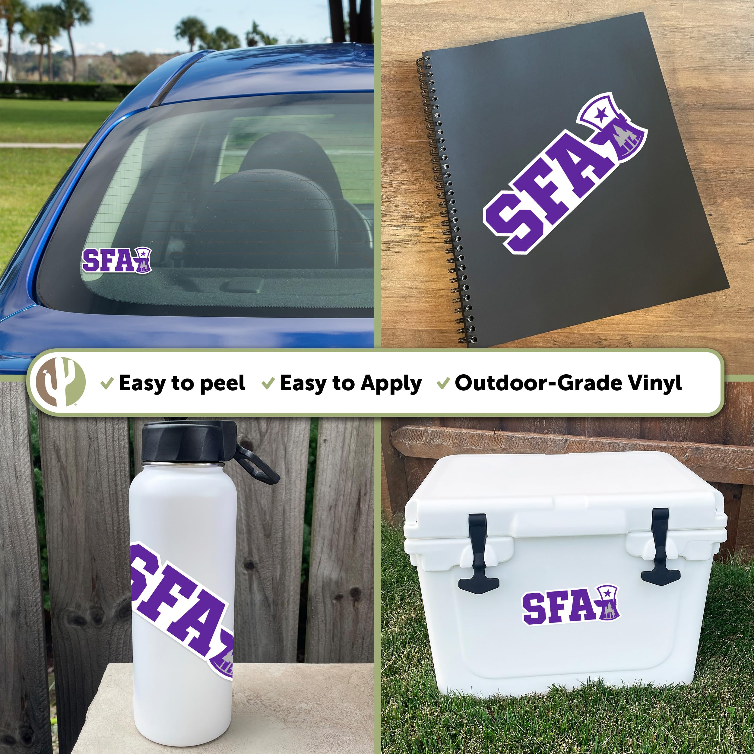 SFASU Lumberjacks Vinyl Decal Sticker - Desert Cactus Design for Laptop, Water Bottle, Car & Scrapbook - Stephen F. Austin State University Decorative Stickers (Pack of 10) - Perfect for School Spirit, College Pride & DIY Crafts