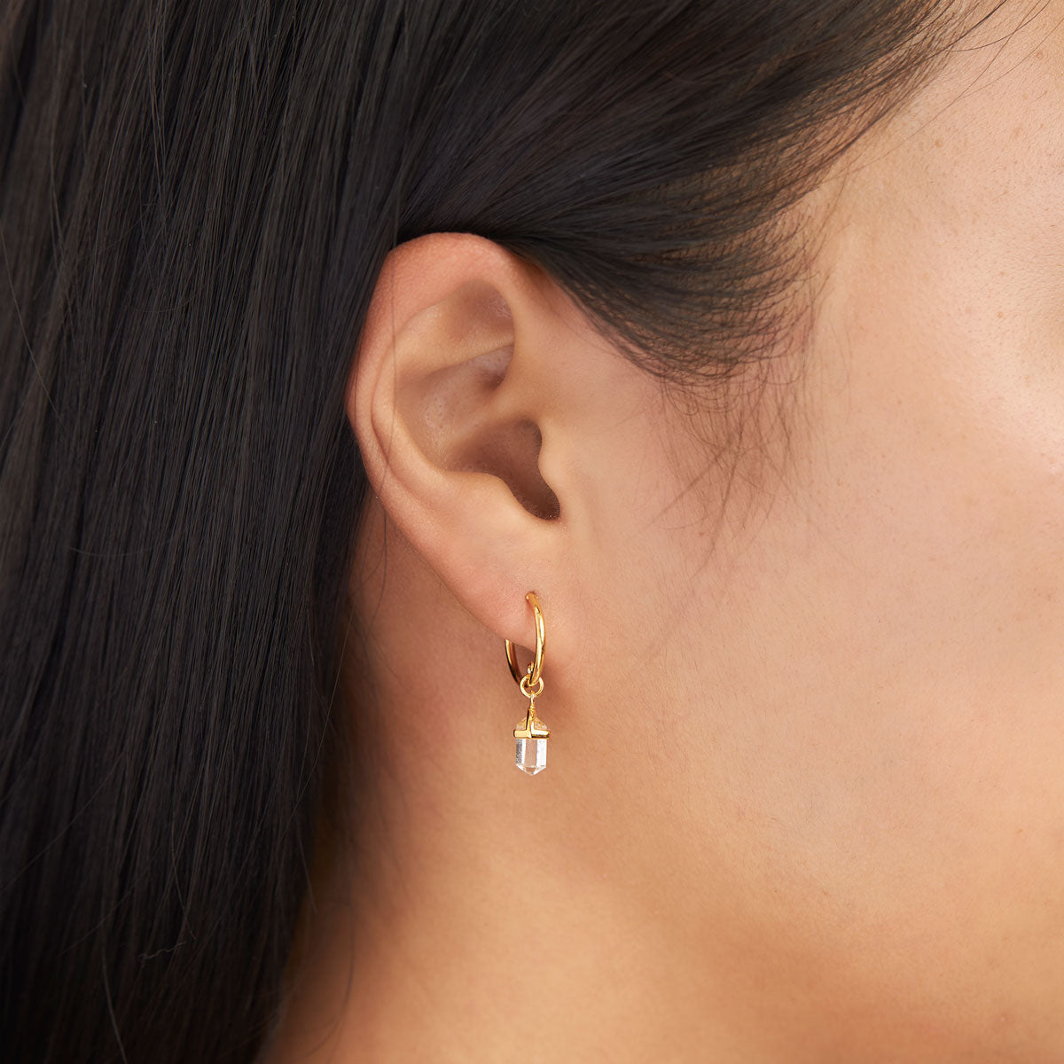 Empress Crystal Sleepers Gold - Elegant Crystal Stud Earrings for Women, Hypoallergenic & Comfortable, Perfect for Parties, Weddings & Daily Wear