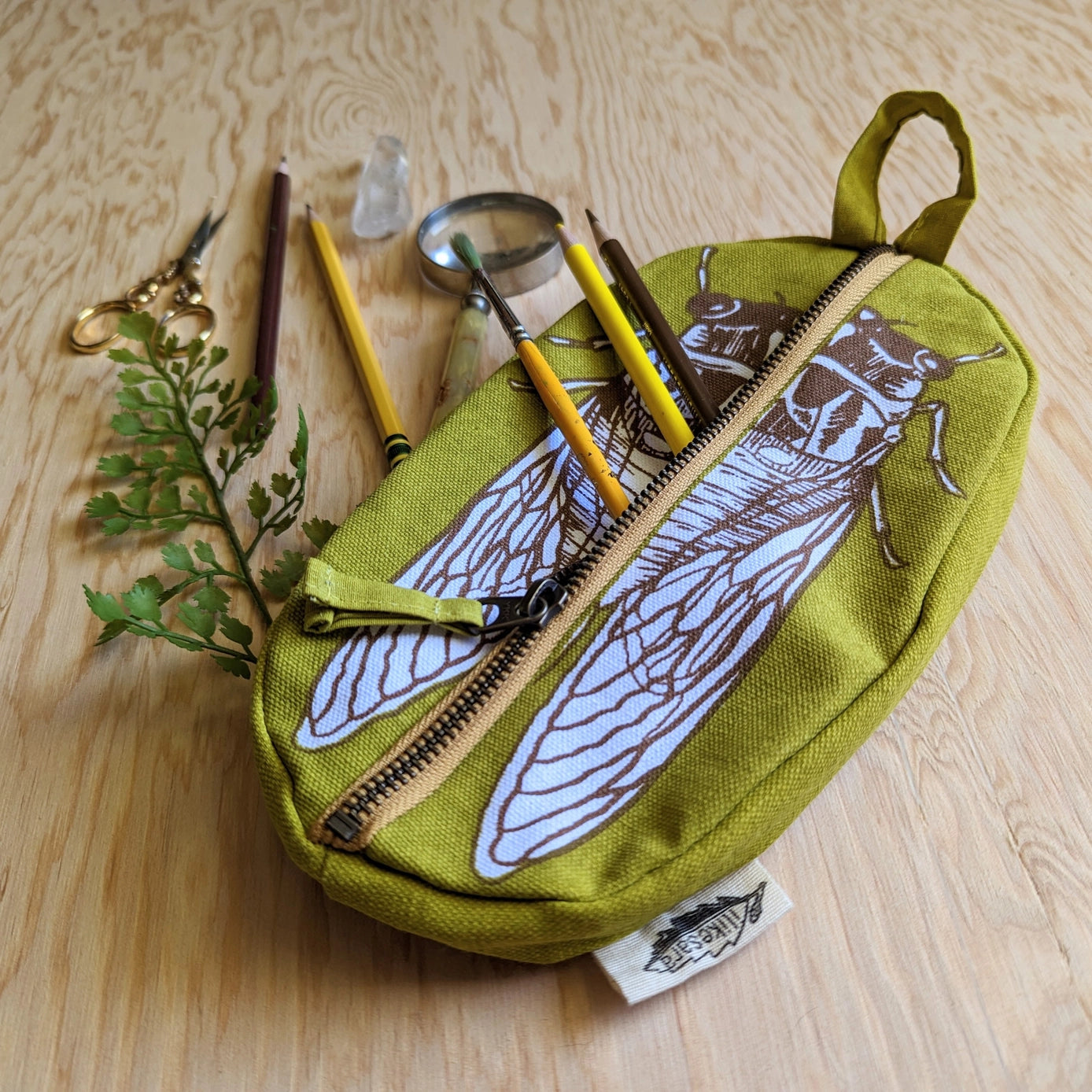 Cicada Zippered Pouch - Waterproof Travel Organizer for Cosmetics, Stationery & Small Essentials | Perfect for School, Office & Daily Use