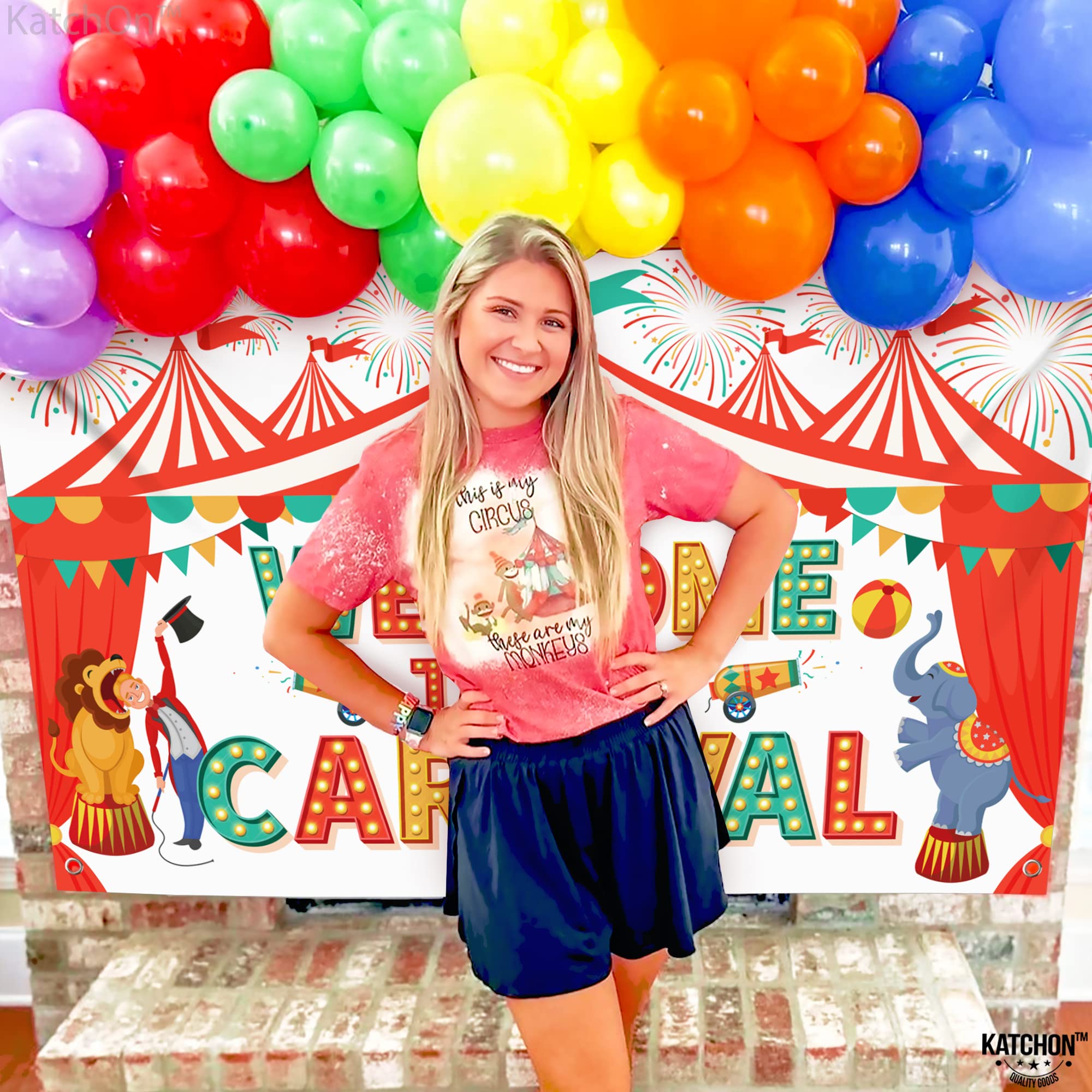 KatchOn Carnival Banner 72x44 Inch - Party Decor & Backdrop for Events