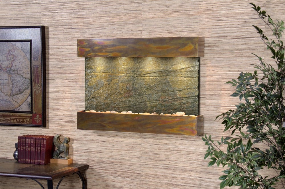 Adagio Reflection Creek Rustic Copper Green Natural Slate Tile RCS1002 - Perfect for Kitchen Backsplash, Bathroom Walls & Fireplace Surrounds