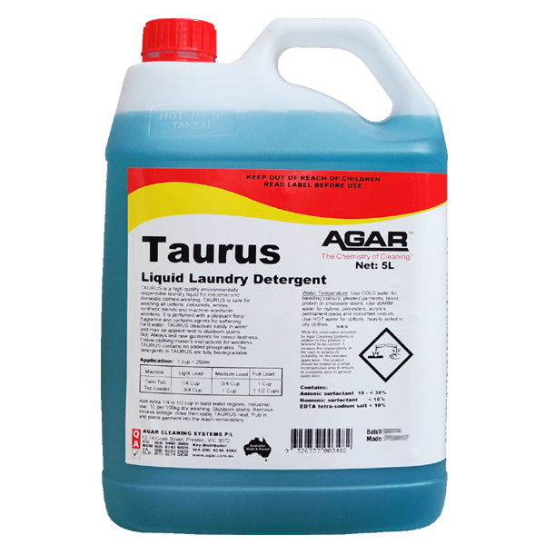 Agar Taurus Liquid Laundry Detergent - Powerful Stain Remover for All Fabrics | Gentle on Skin | Eco-Friendly Formula | Perfect for Families, Gym Clothes & Sensitive Skin