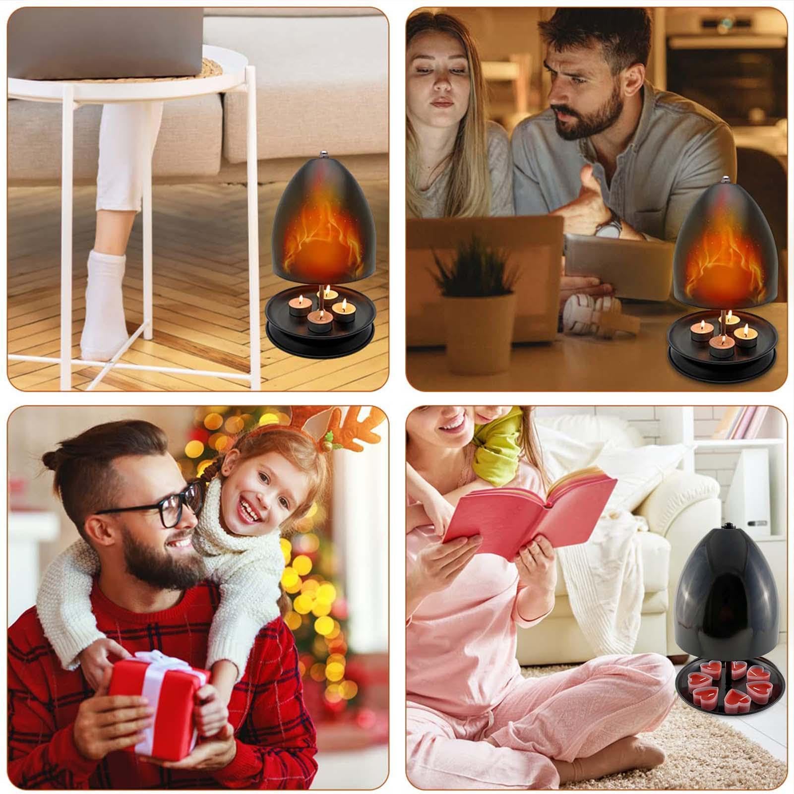 Double Walled Ceramic Radiator - Tea Light Candle Heater | Clay Pot Heater for Indoor Use | Hand Warmer with Double & Single Base | Perfect for Home, Office, and Outdoor Activities