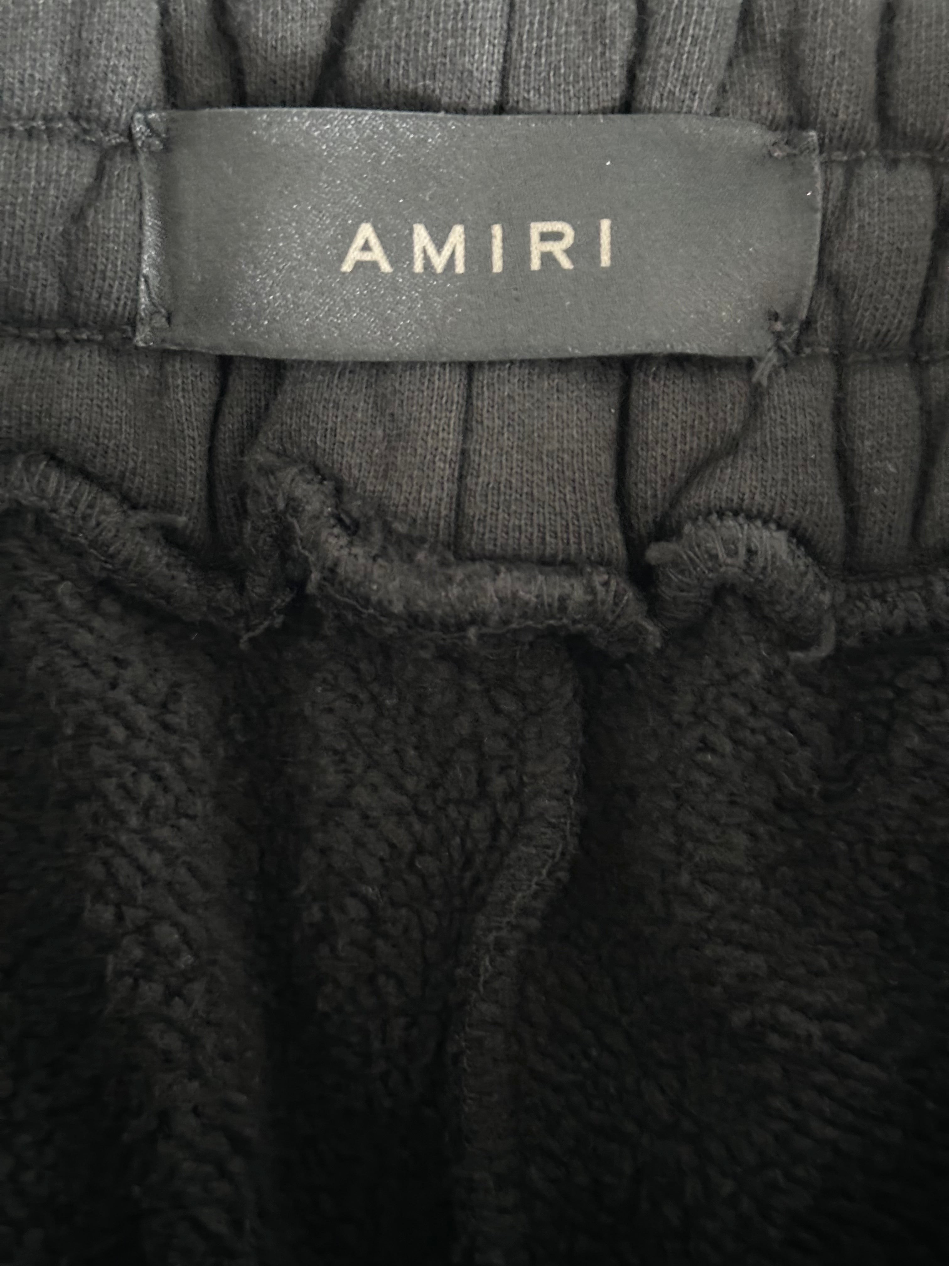 Amiri Black & White Hockey Logo Sweatpants for Men - Premium Cotton Joggers with Embroidered Design | Perfect for Casual Wear, Gym & Street Style