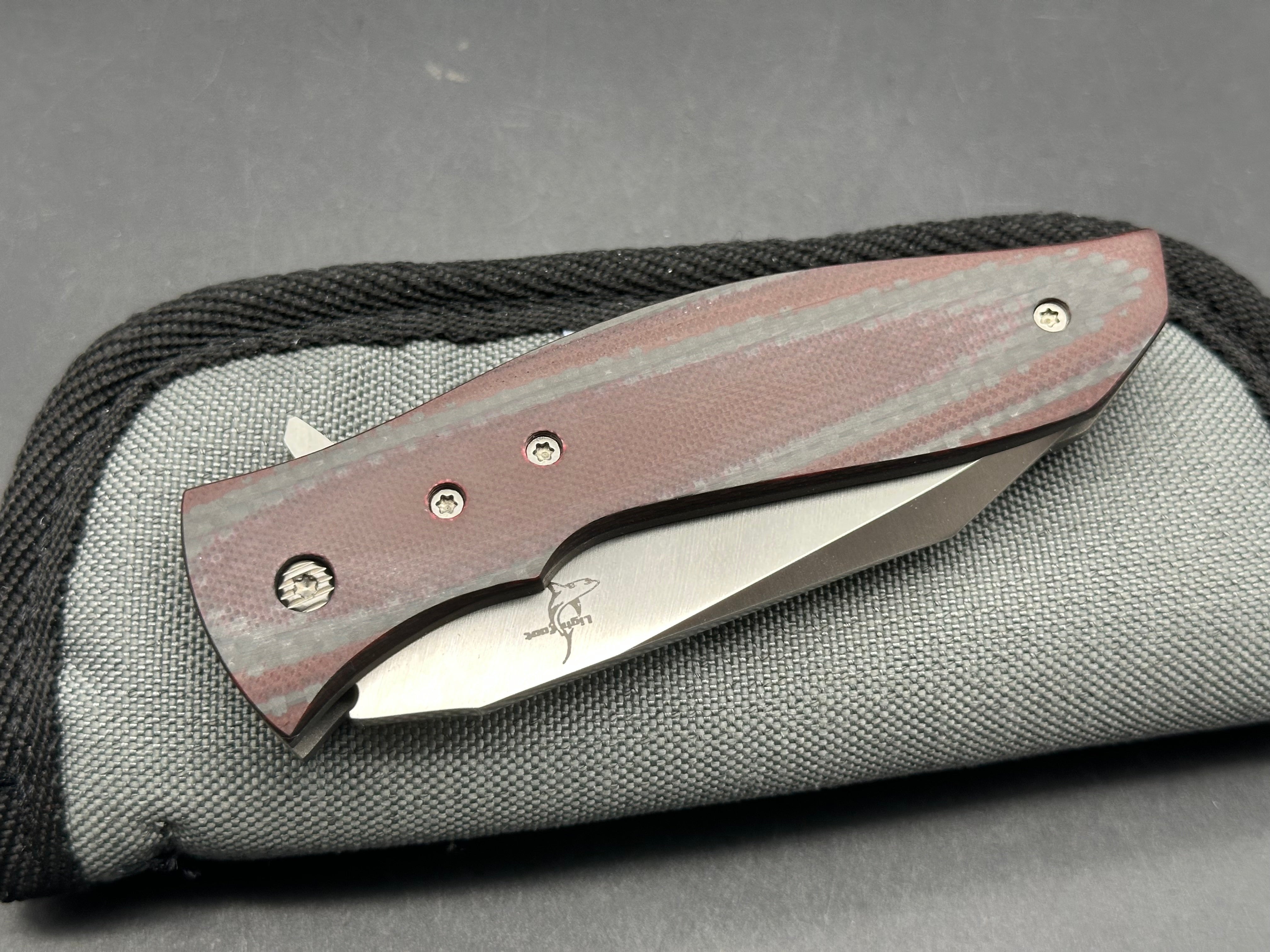 Greg Lightfoot Custom Bullwhip with CPM 154 Steel Blade & Red Carbon Fiber Handle - Perfect for Outdoor Adventures, Survival Gear, and Collectors