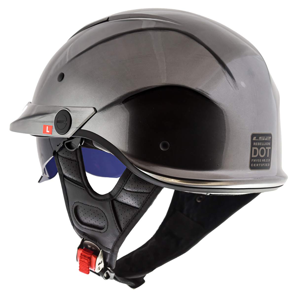 LS2 Helmets Rebellion Motorcycle Half Helmet - DOT Approved Lightweight Cruiser Bike Helmet for Men & Women - Perfect for Harley, Chopper, and Scooter Riders