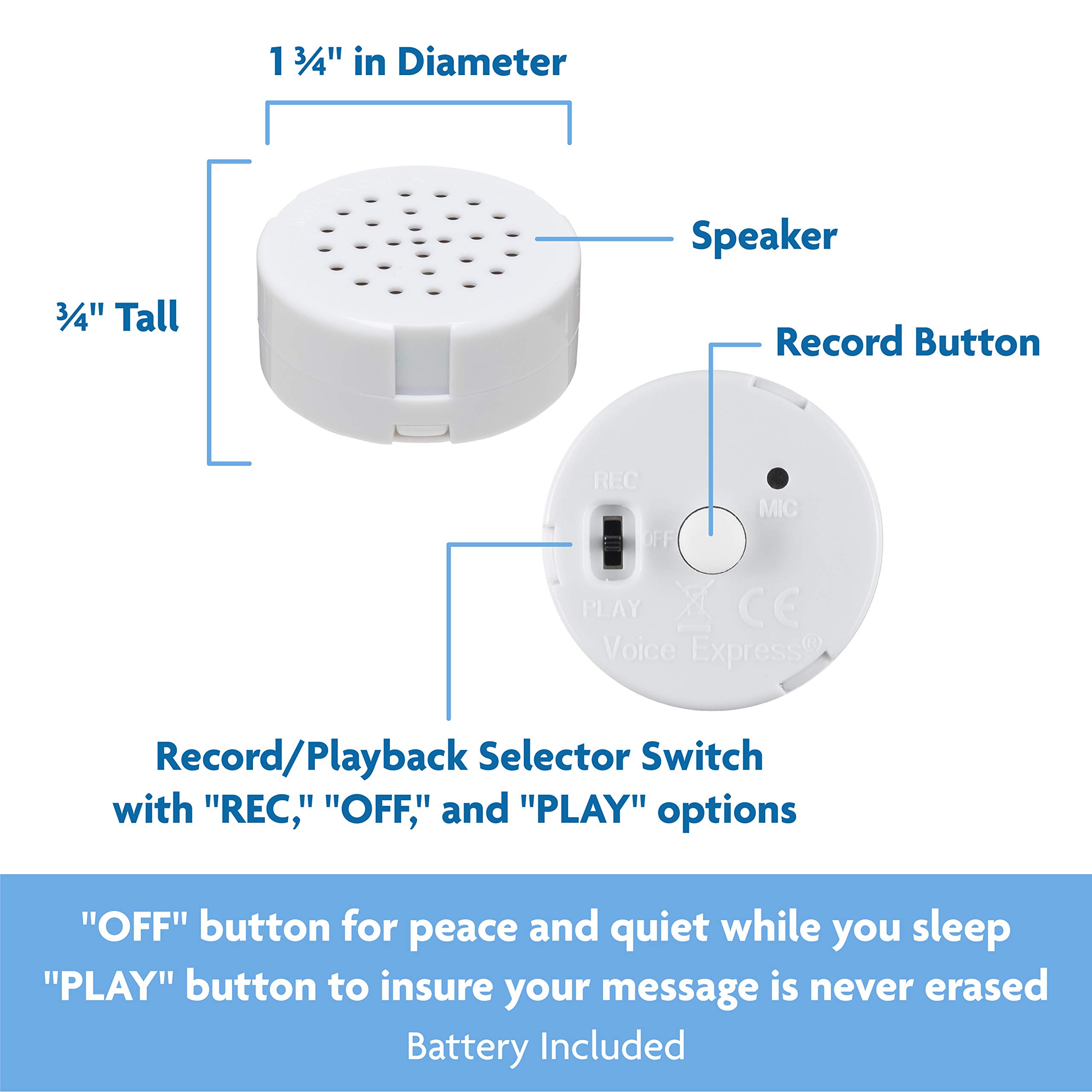 60 Second Multi-Message Voice Recorder for Plush Toys - Custom Sound Module for Stuffed Animals, Baby Dolls & Pillows | Perfect for Birthday Gifts, Surprise Messages & Interactive Play (1 Pack)
