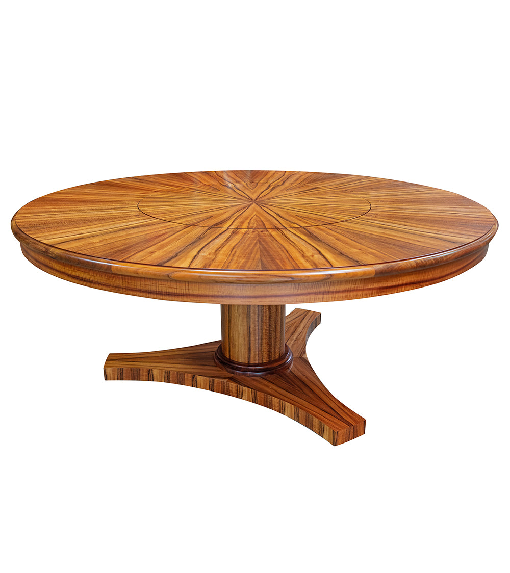 Round Pedestal Dining Table with Built-in Lazy Susan - Modern Kitchen & Dining Room Furniture for Family Gatherings & Entertaining