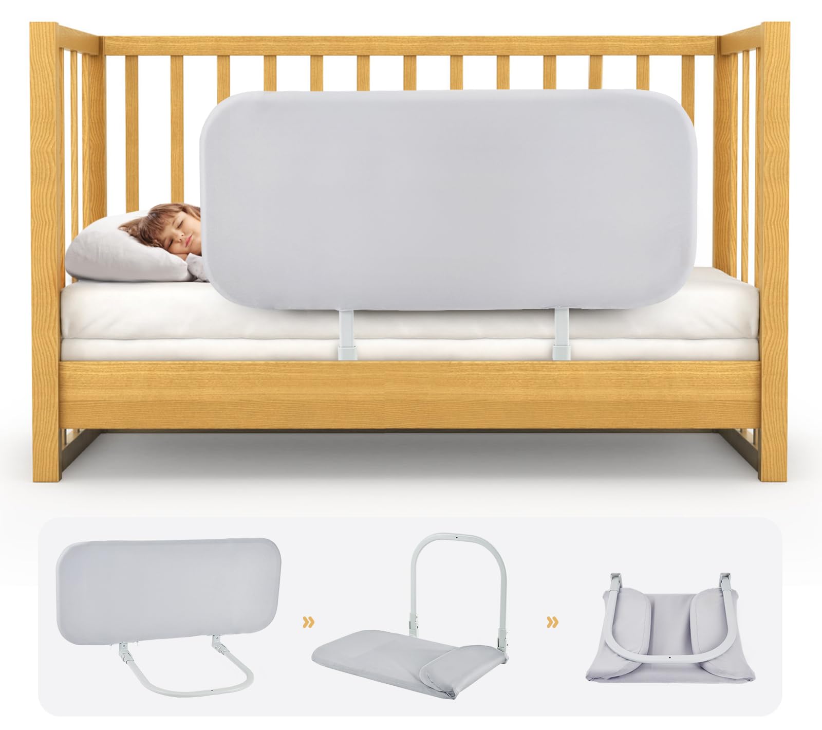 Portable Bed Rails for Toddlers & Kids - Adjustable Safety Guard for Crib, Twin, Full, Queen & King Size Beds - Easy to Install Travel Bed Rail for Home & Hotels - Perfect for Toddler Safety & Peace of Mind