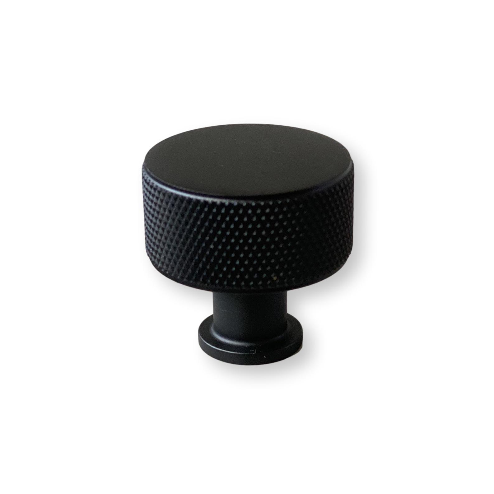 Knurled Matte Black Solid Texture Drawer Pulls and Knobs - Premium Cabinet Hardware for Kitchen, Bathroom & Furniture (Set of 10) - Easy Installation & Modern Home Decor Upgrade