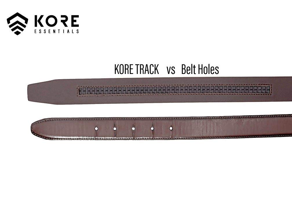 KORE Titanium Track Belts for Men - Premium Pebble Grain Leather Belt with 