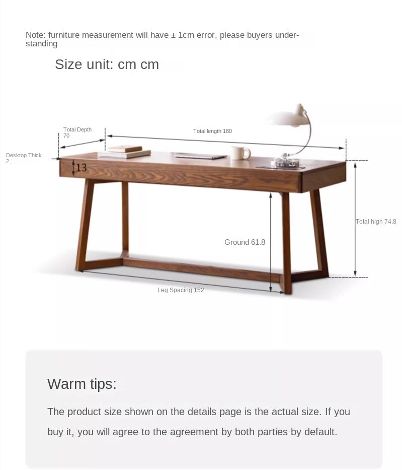 Premium Black Walnut & Oak Solid Wood Italian Modern Office Desk - Executive Home Office Furniture for Professionals & Remote Work