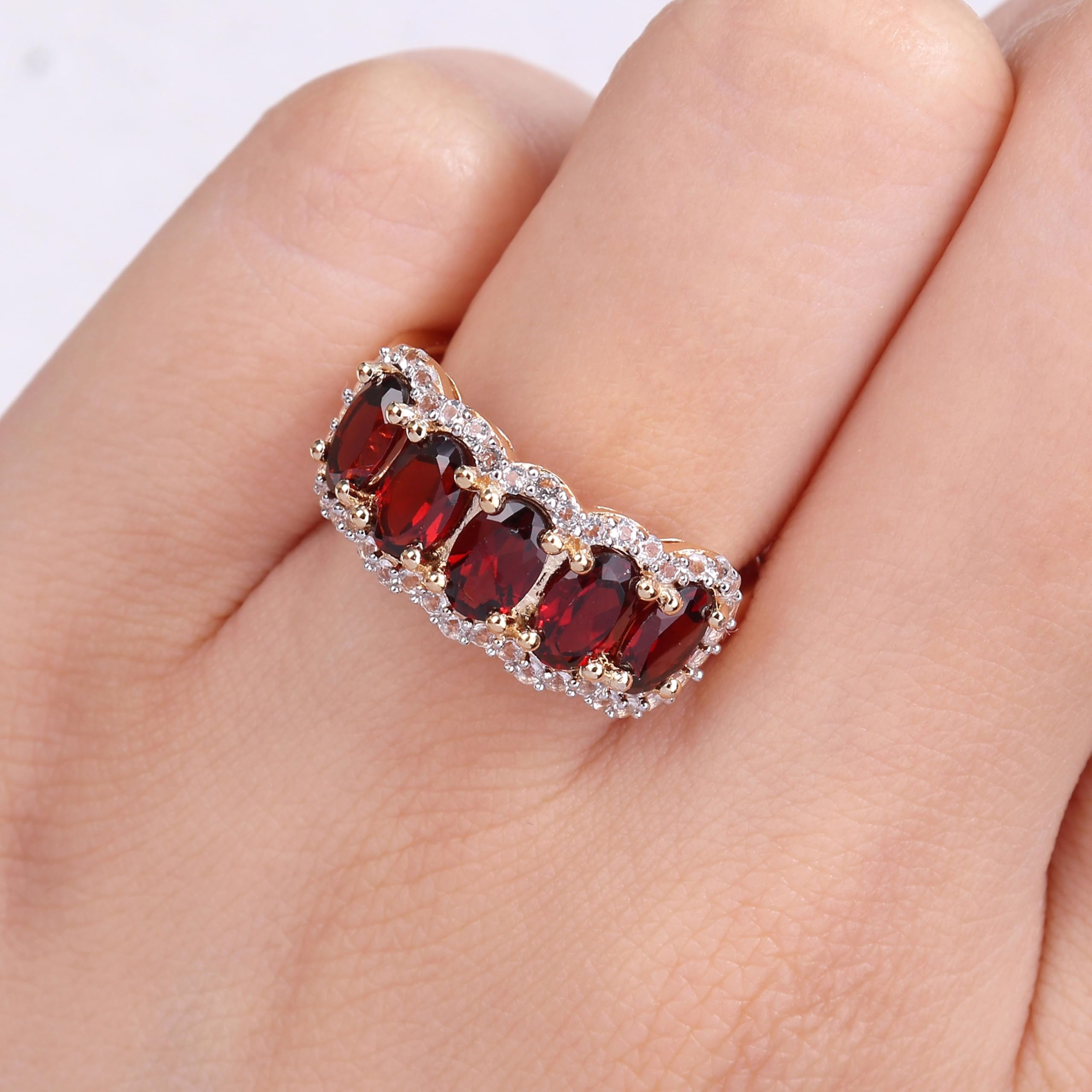 925 Sterling Silver Women's Oval Cut Gemstone Wide Band Ring - Elegant Jewelry for Everyday Wear, Parties & Special Occasions