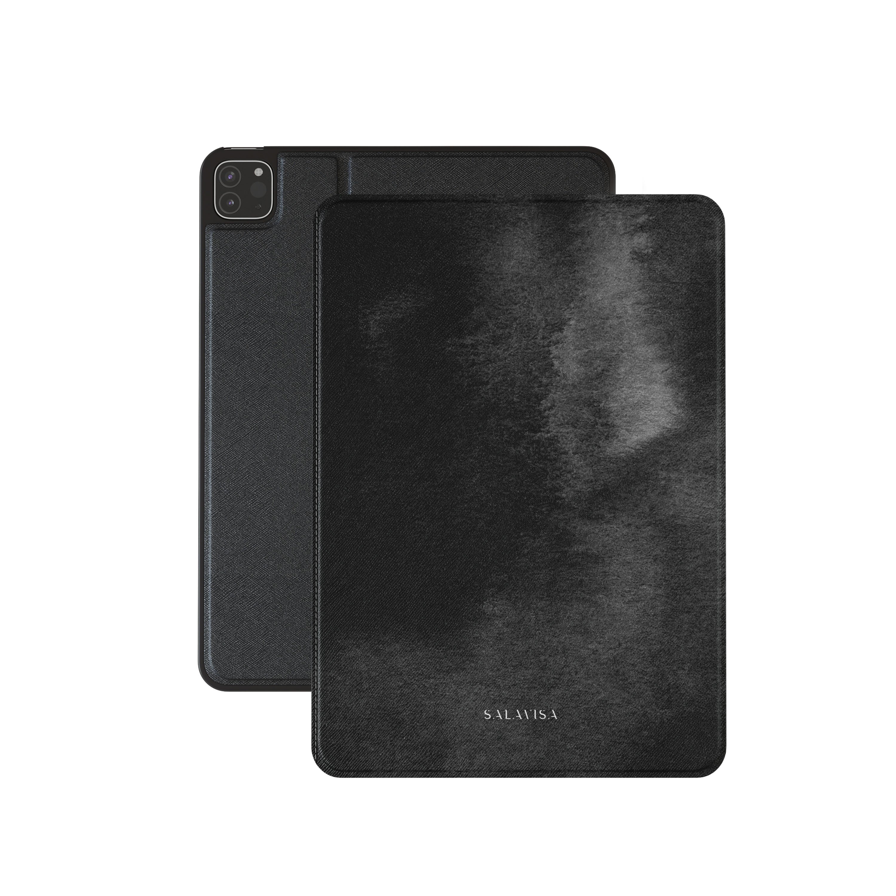 Premium Black Watercolor iPad Case - Slim Protective Cover for iPad Pro/Air/Mini - Perfect for Artists, Students & Professionals - Use at Home, Office or School