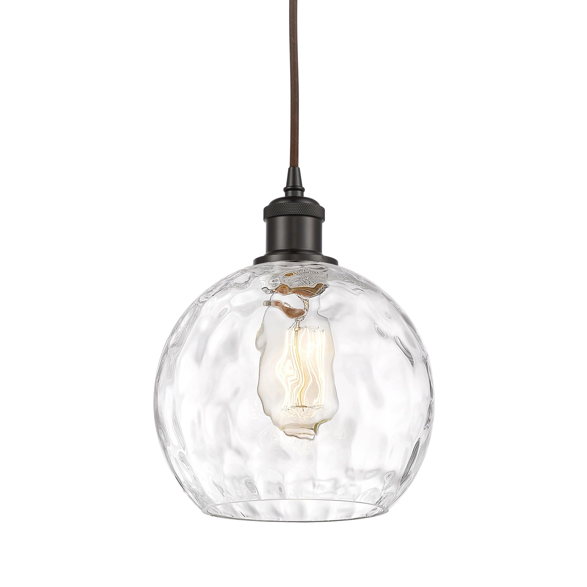 Innovations Lighting Athens Water Glass Mini Pendant Light - 1-Light Industrial Style Hanging Fixture (10