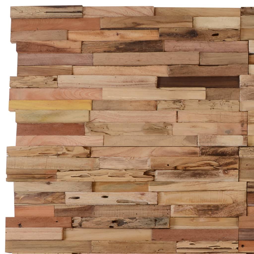 DCRAF Home Products - 10-Piece Recycled Teak Wood Wall Paneling Set (1.03m Each) for Rustic Home Decor & Accent Walls - Perfect for Living Rooms, Bedrooms, and Office Spaces