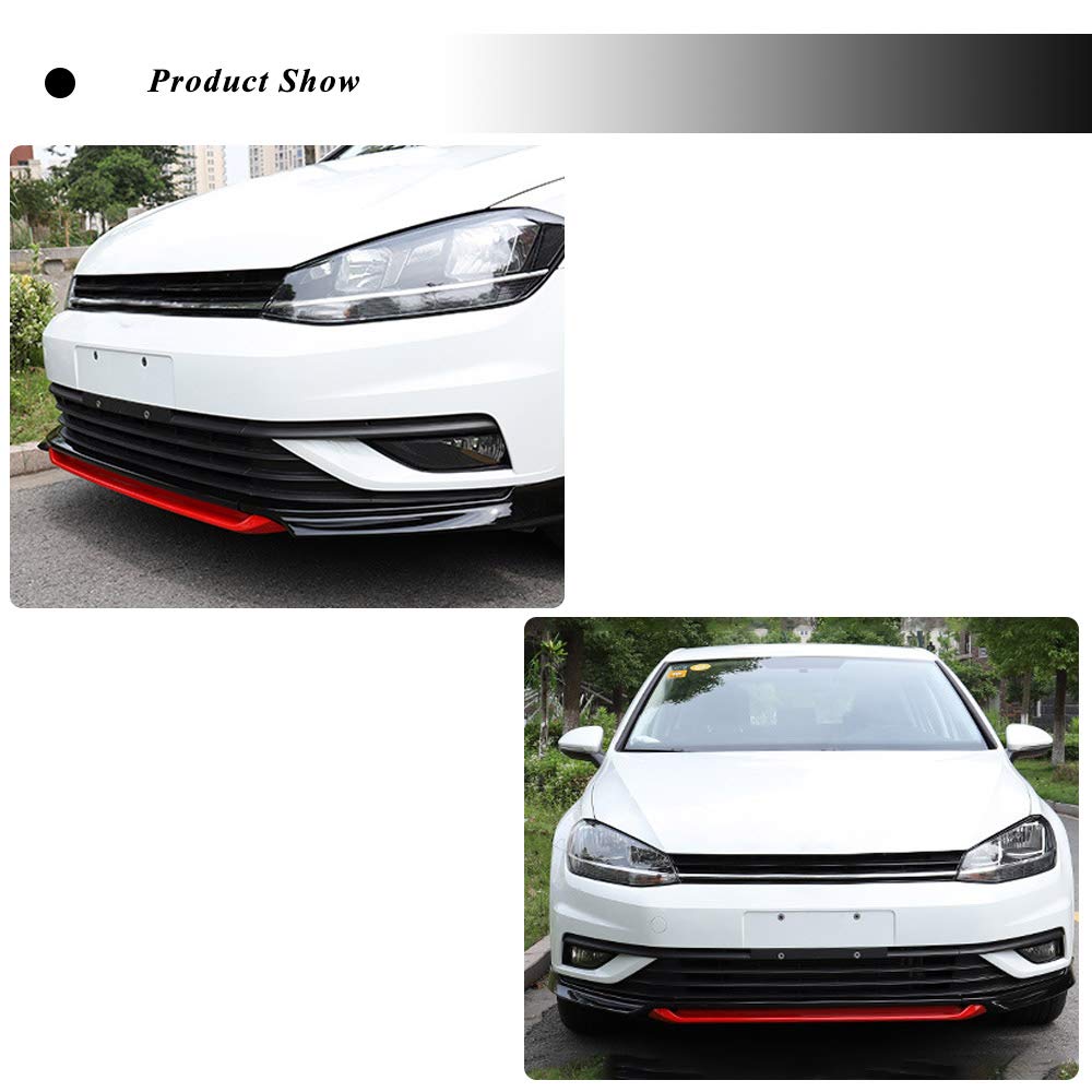 Premium Real Carbon Fiber Front Lip for Volkswagen VW Golf 7.5 VII MK7.5 Base Hatchback (2018-2019) - Durable Chin Spoiler & Bumper Cover Protector - Enhances Aerodynamics & Sporty Look for Street Racing & Car Shows