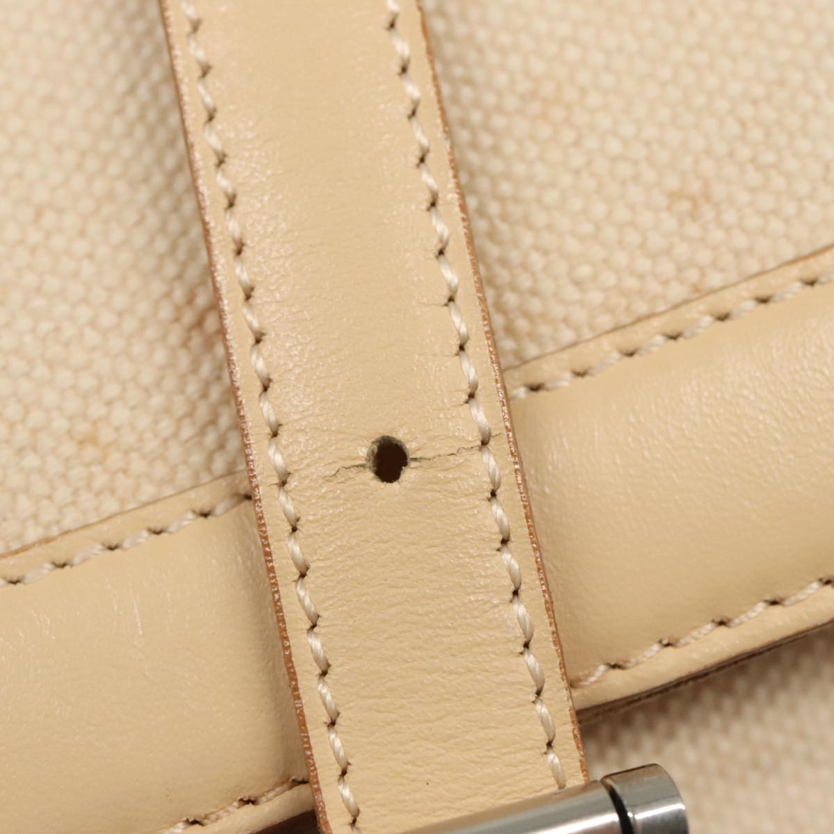 Stylish Beige Canvas Leather Buckle Handbag for Women - Fashionable Crossbody Purse with Adjustable Strap, Perfect for Work, Travel & Everyday Use