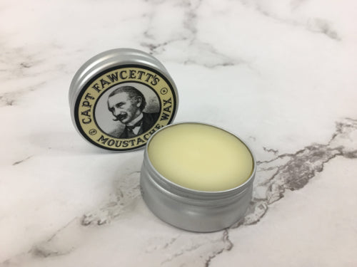 Captain Fawcett's Premium Sandalwood Moustache Wax - 15ml/0.5oz Beard Grooming Wax for Men - Natural Hold & Shine - Perfect for Styling & Taming Facial Hair - Great for Weddings, Date Nights & Special Occasions