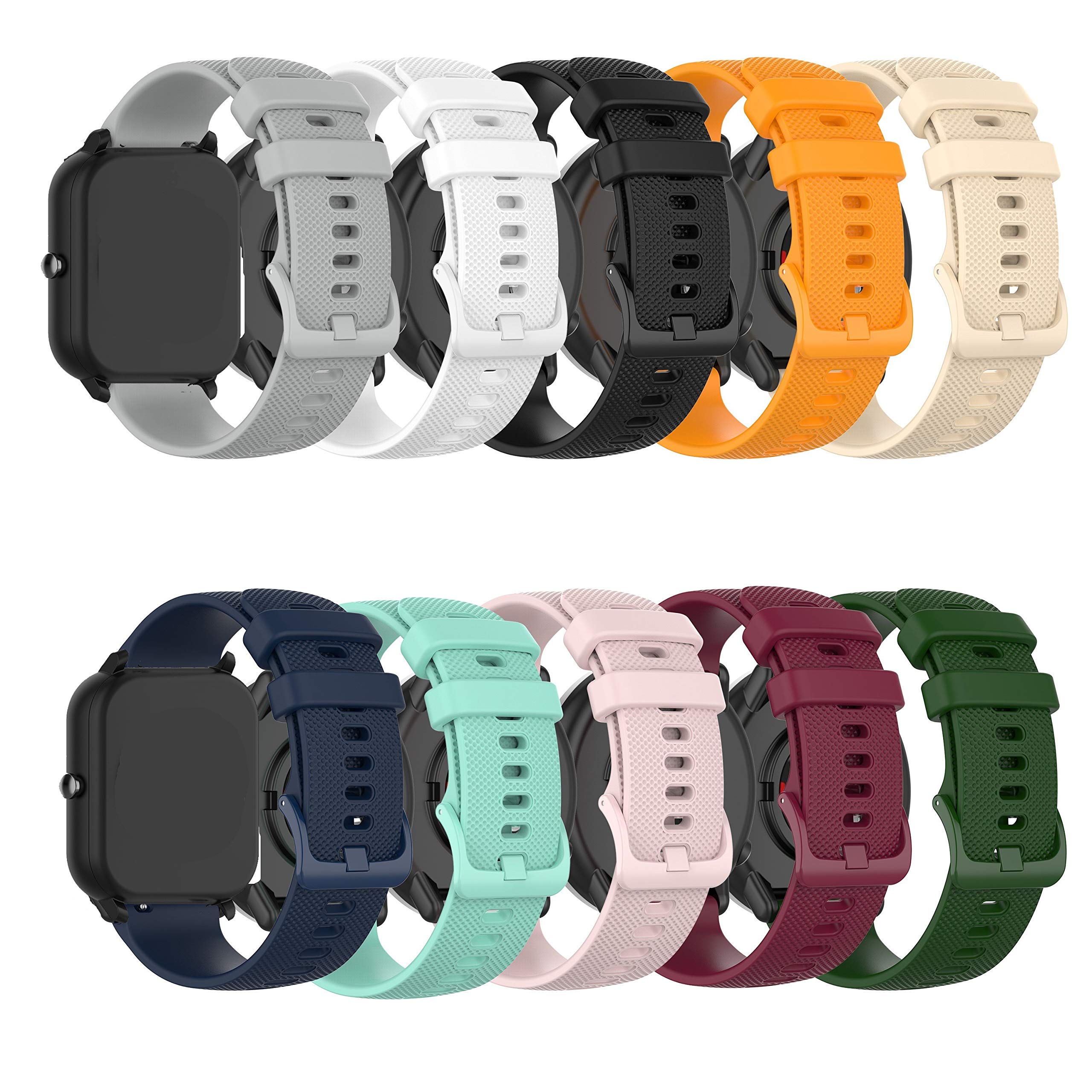 ECSEM Compatible with RTAKO X3C Smartwatch Bands - Quick Release Soft Silicone Sport Strap, Colorful & Durable Watch Accessory for Fitness, Running & Daily Wear