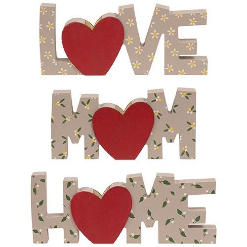 3-Pack Floral Mom Love Home Decor with Mini Vases - Perfect for Mother's Day Gifts, Home Decor & Table Centerpieces