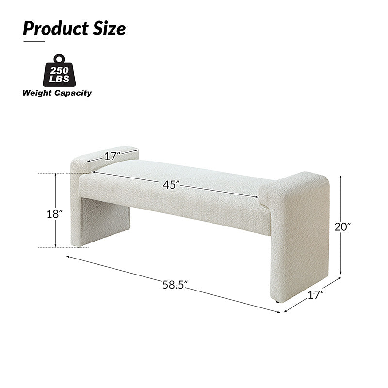 Vittoriano Upholstered Bed Foot Bench - Stylish Storage Ottoman for Bedroom, Living Room & Entryway - Perfect for Extra Seating, Shoe Storage & Home Decor