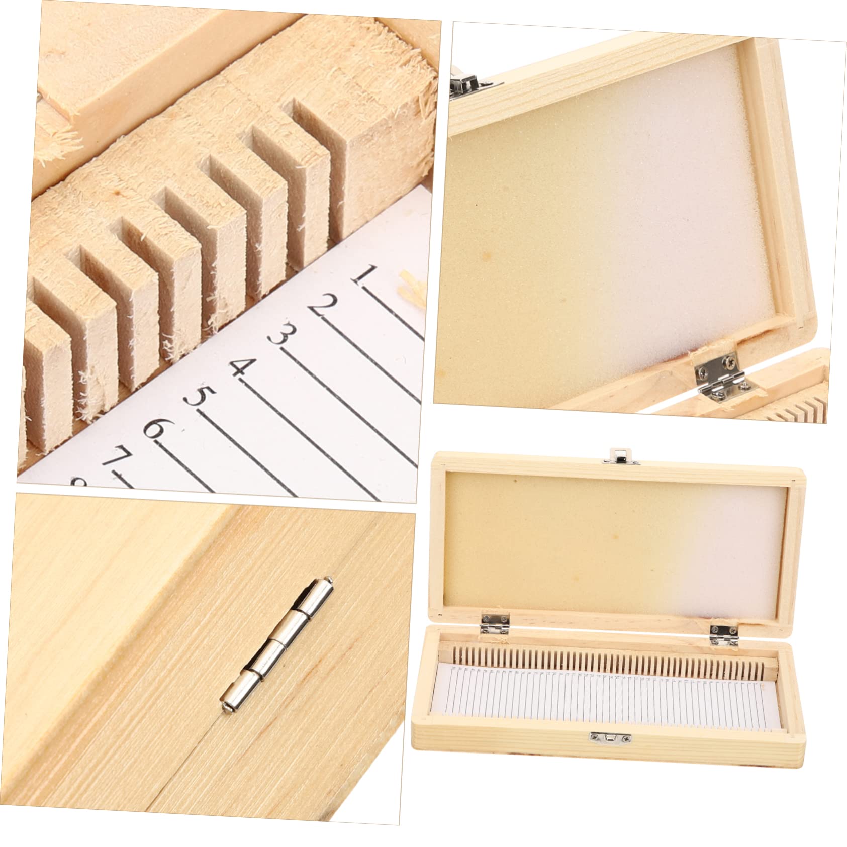 Healvian 5-Piece Slide Storage Box Set - Stainless Steel & Wooden Microscope Slide Organizer with Slide-Out Bins - Perfect for Lab, Classroom, and Home Science Experiments