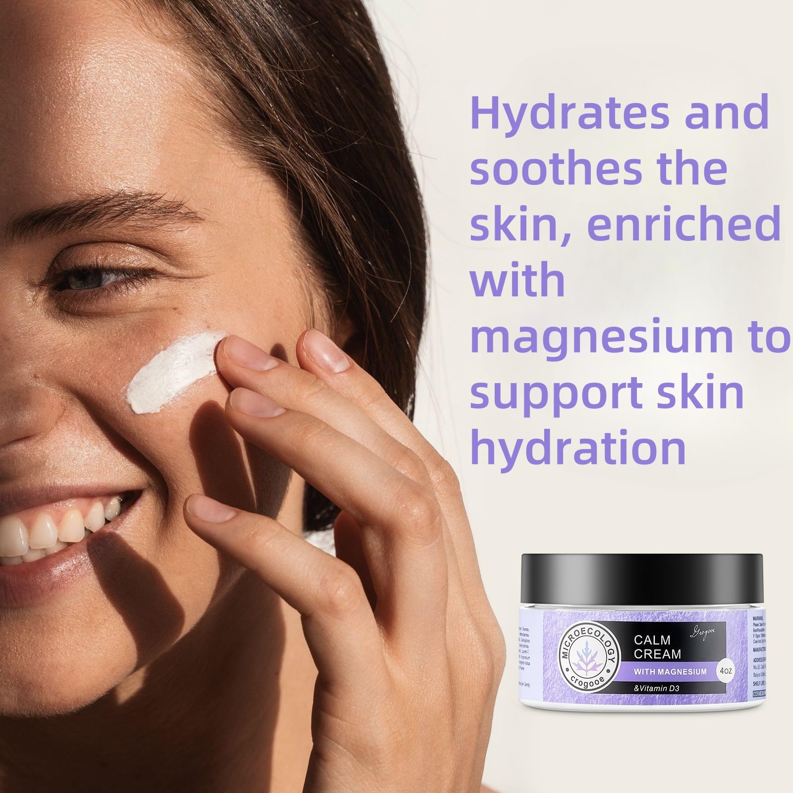 Magnesium Body Cream for Dry Skin - Hydrating & Moisturizing Nighttime Lotion with Lavender (4oz) | Deep Relaxation & Muscle Recovery Cream for Bedtime & Post-Workout